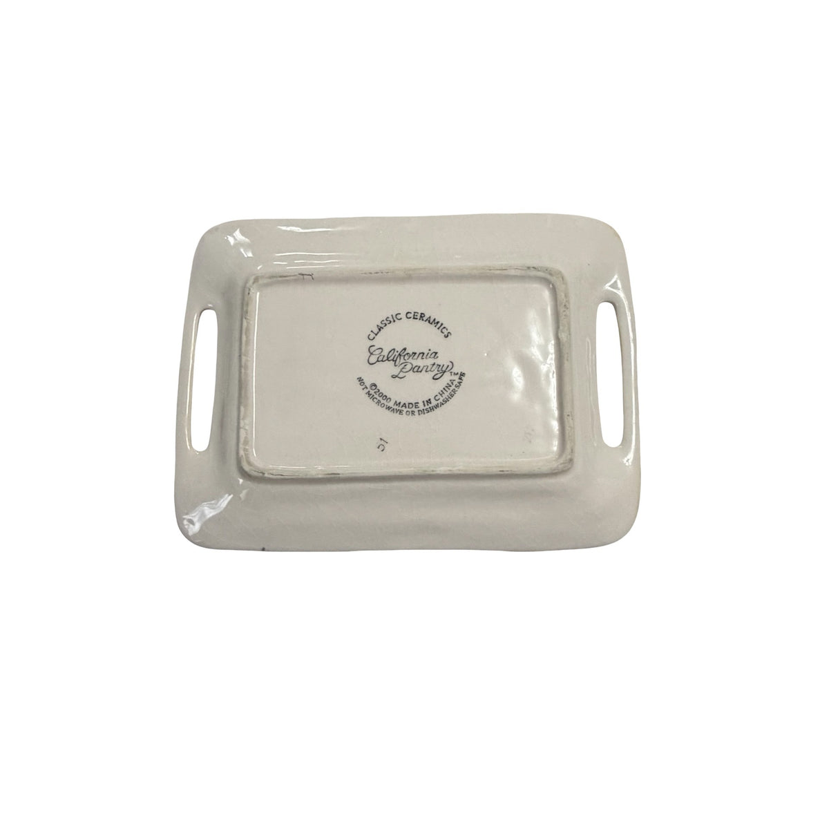 2000 California Pantry Three Waiters Ceramic Serving Tray 8x6 Handled