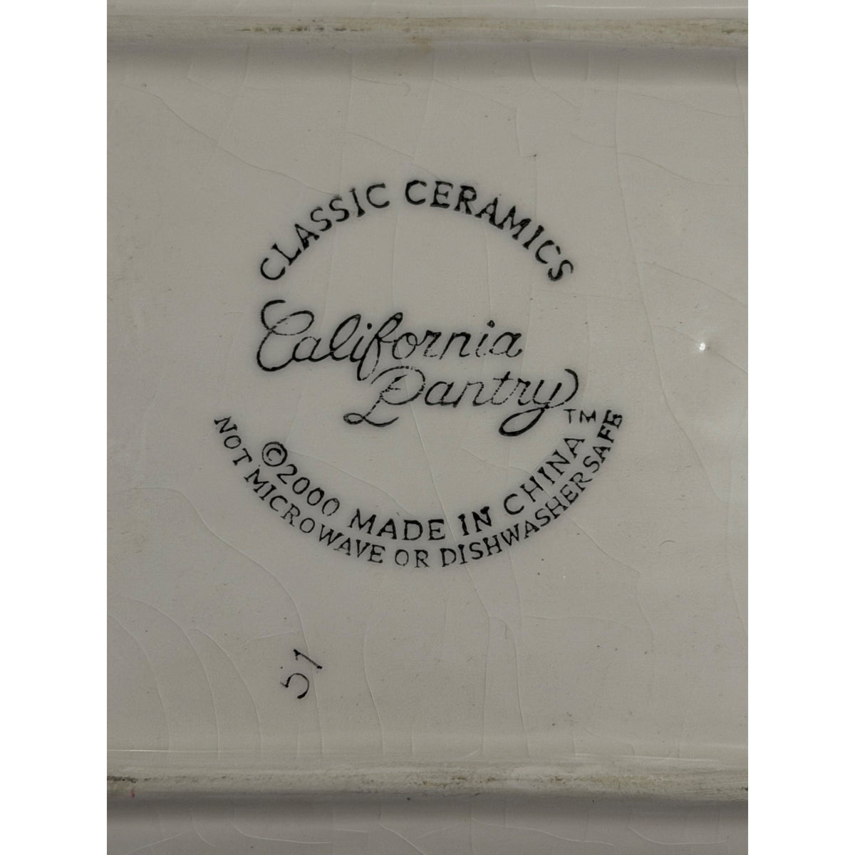 2000 California Pantry Three Waiters Ceramic Serving Tray 8x6 Handled