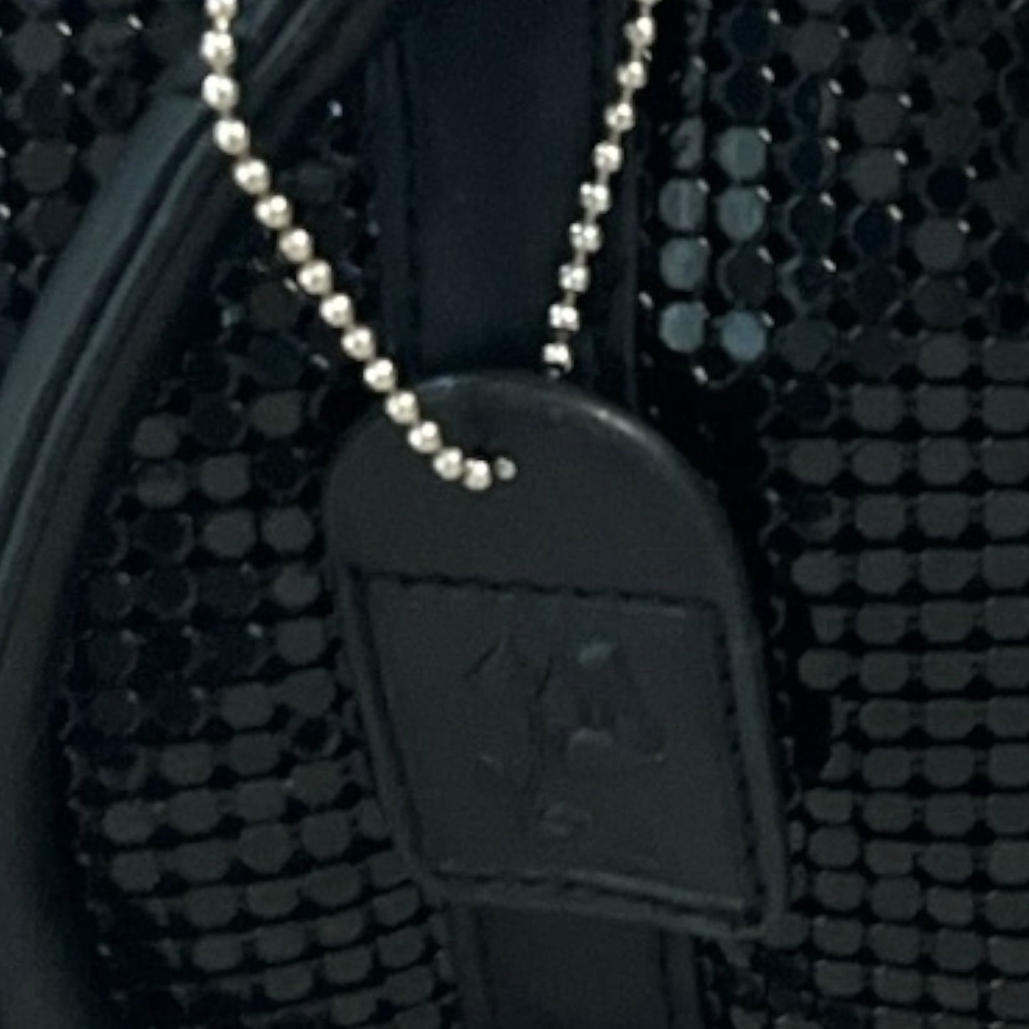 Lancome Black Metallic Mesh Satchel Bag – “Designed Exclusively for Lancome” – Glossy Faux Leather Trim