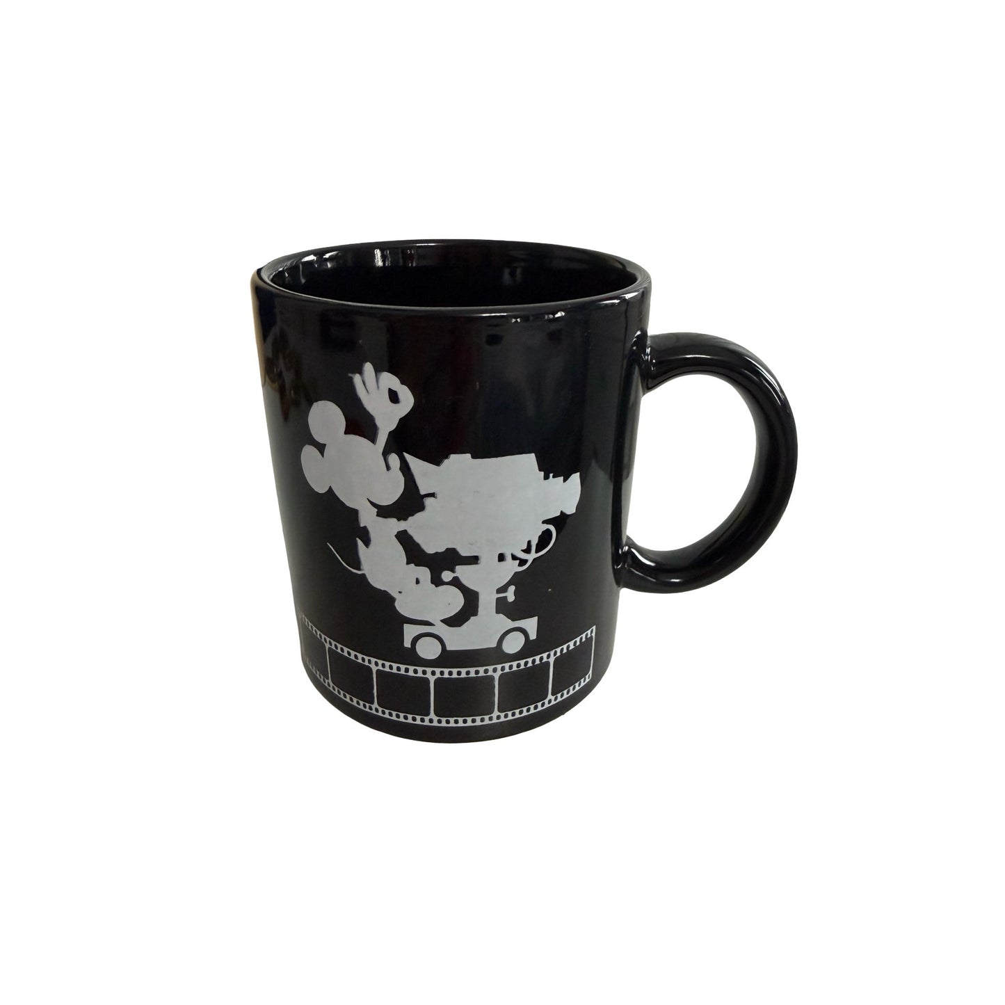 Vintage Disney MGM Studios Black Coffee Mug Mickey Movie Camera Walt Disney World