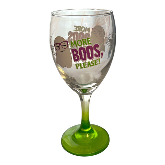 Halloween Ghost Wine Glass – "More Boos, Please!"