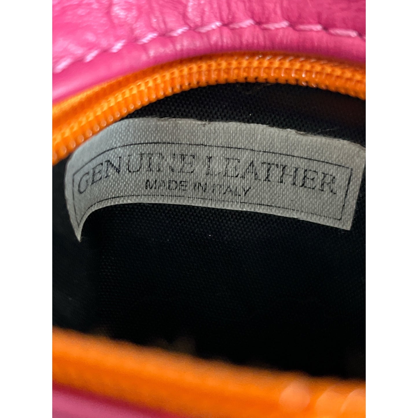 Genuine Leather Multicolor Zip Crossbody Bag Made in Italy