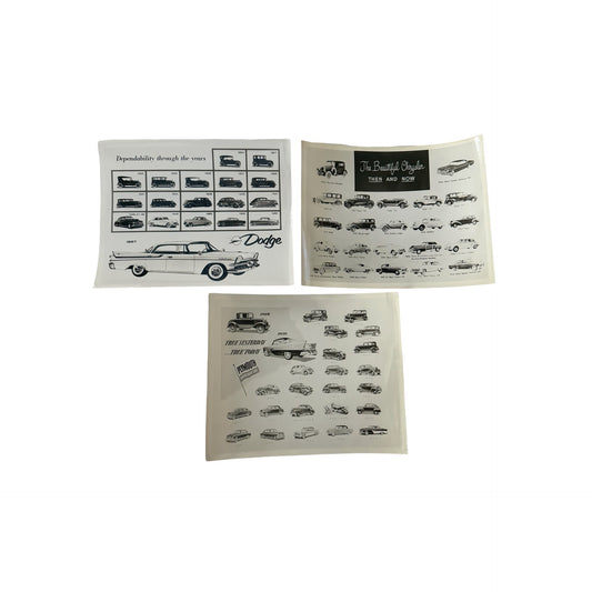 Vintage 1957 Chrysler Dodge Plymouth Dealer Sales Brochure Lot of 3 Then and Now Automobile Advertising