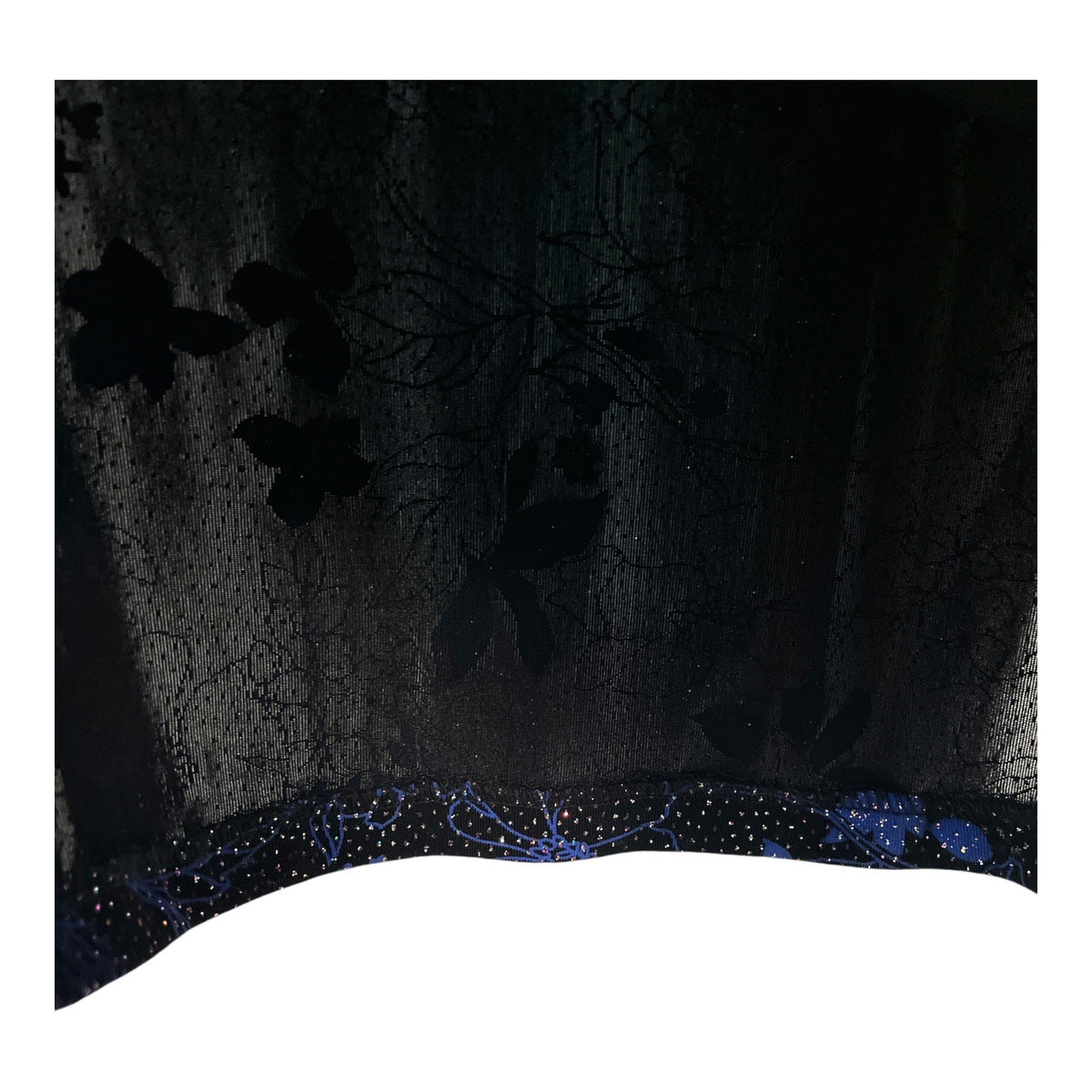 Xscape Woman Black Blue Floral Sparkle Sleeveless Top Plus Size 1X