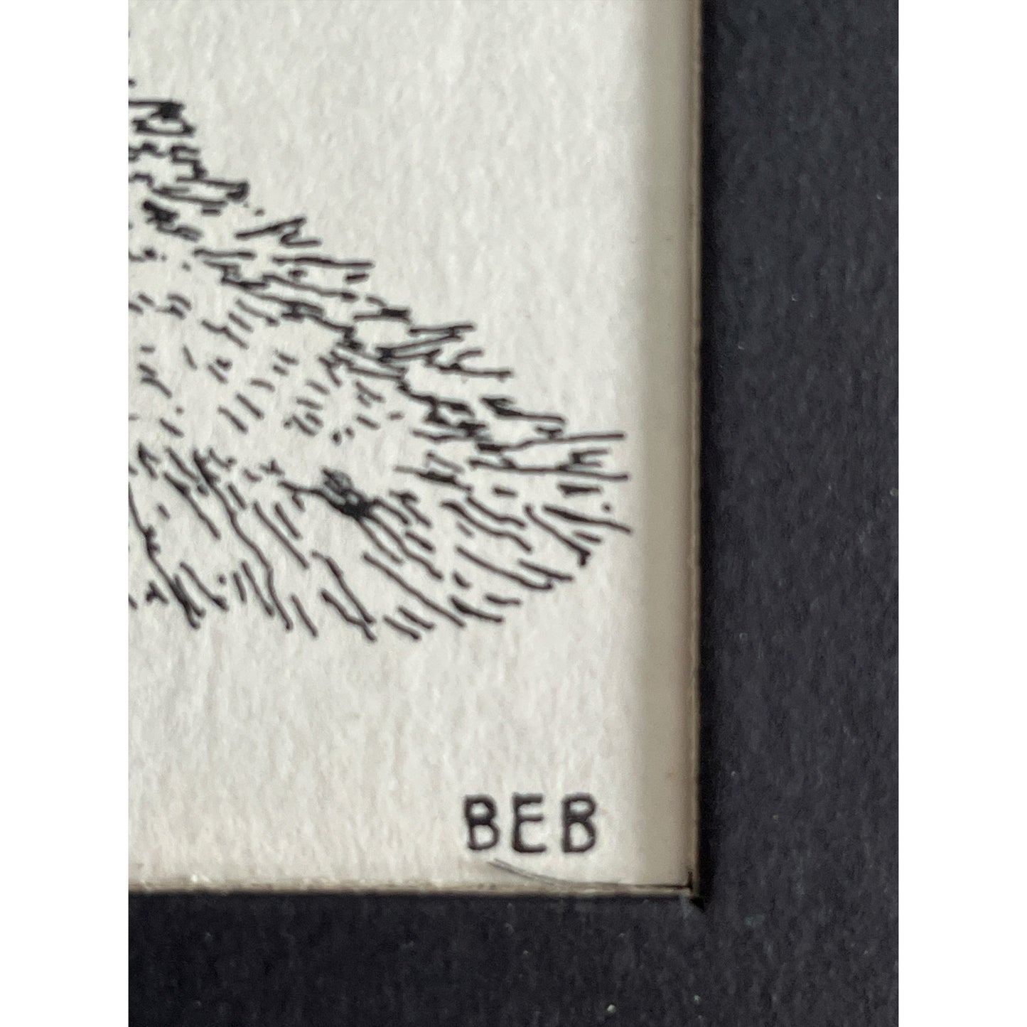 Vintage Original Pen-and-Ink Fox Drawing – Signed “BEB”