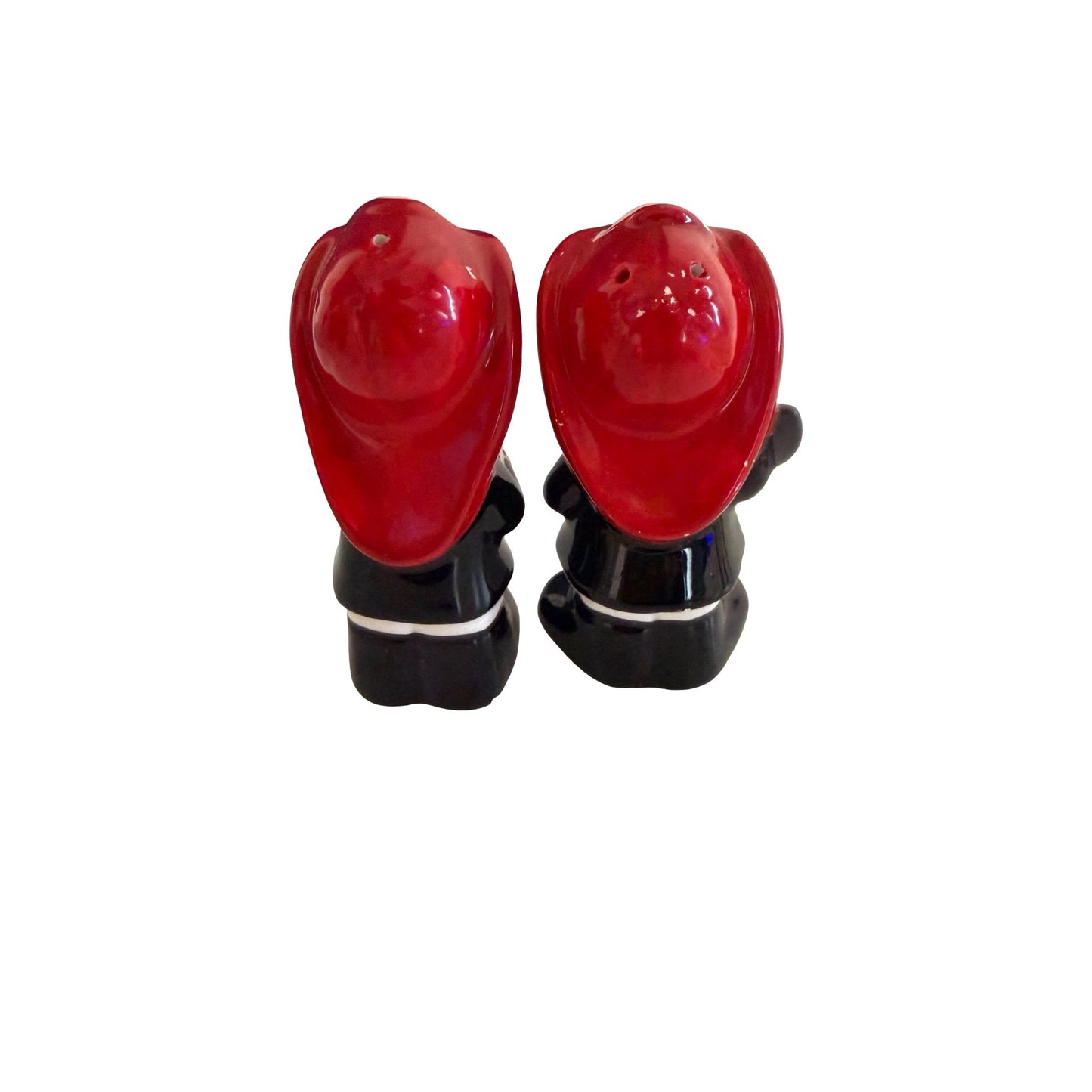 Vintage Firefighter Boy Girl Ceramic Salt Pepper Shakers Dalmatian Korea