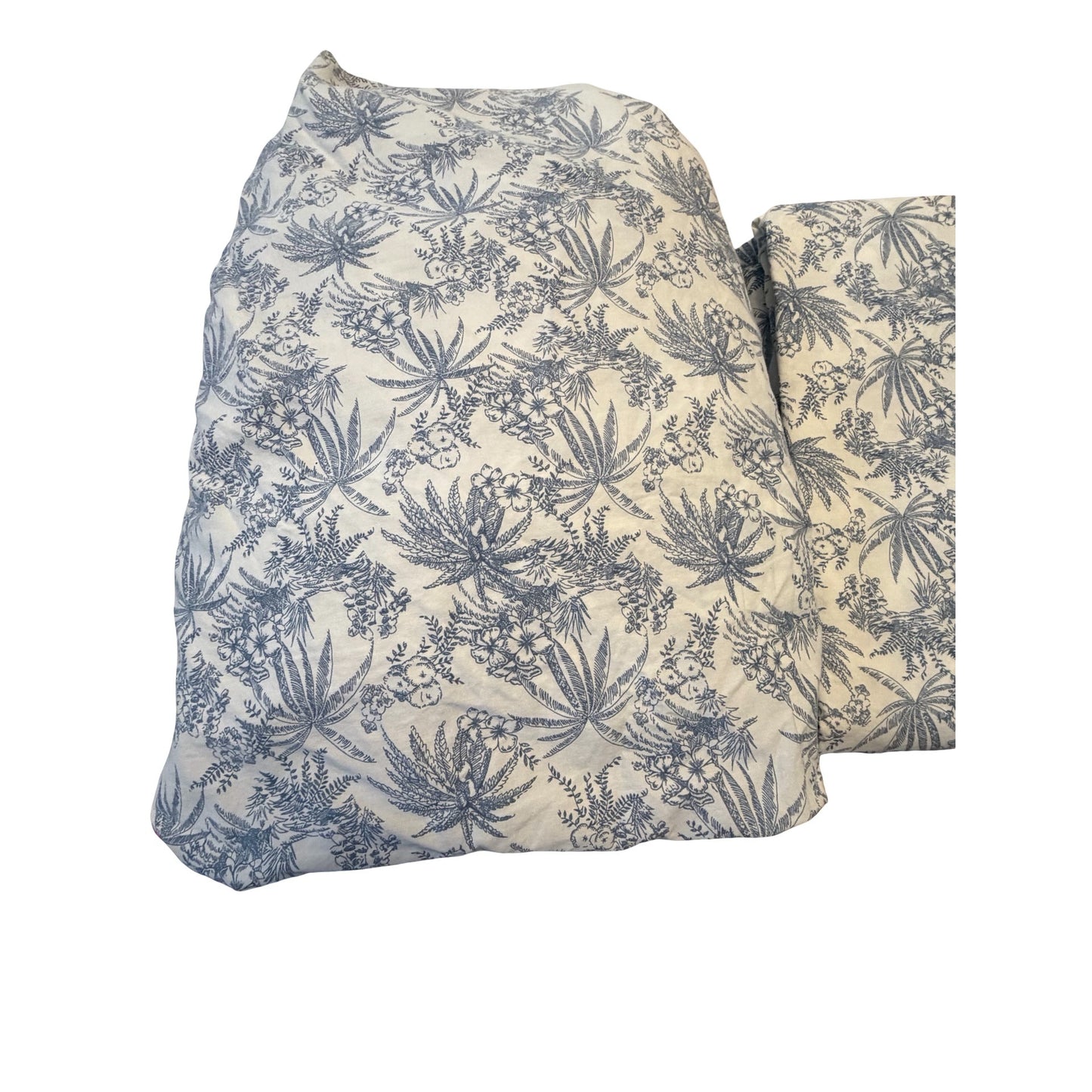Tommy Bahama Home Queen Flat Fitted Sheet Standard Sham 20x26 Blue White Tropical Cotton