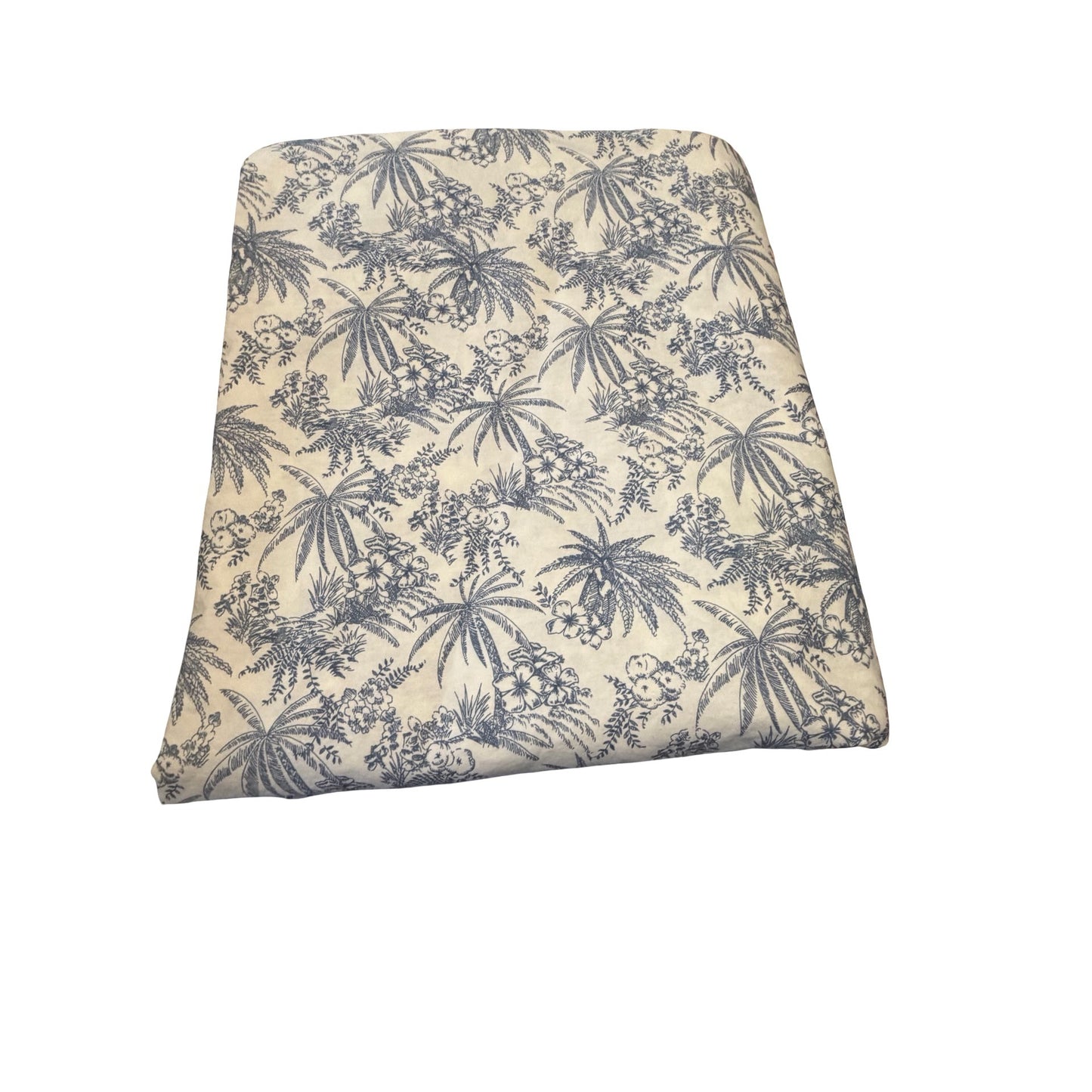 Tommy Bahama Home Queen Flat Fitted Sheet Standard Sham 20x26 Blue White Tropical Cotton
