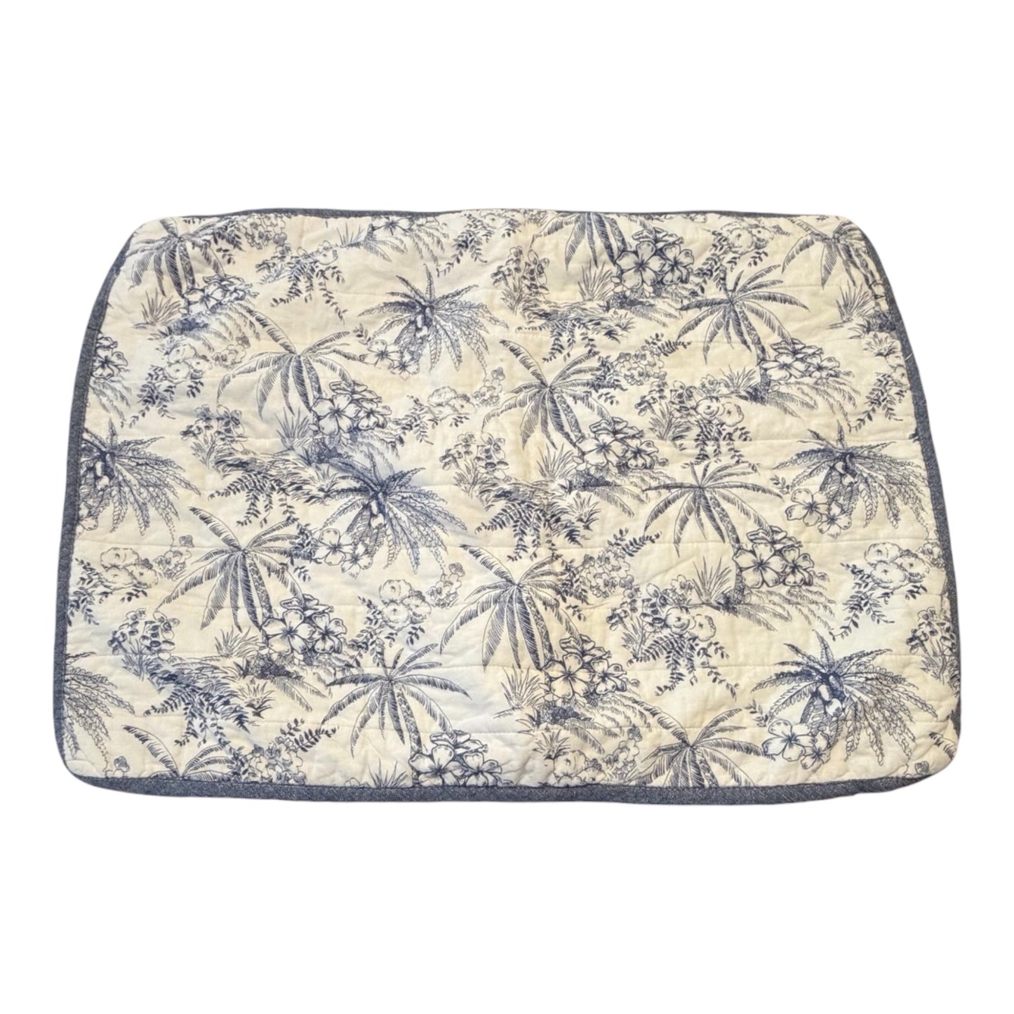 Tommy Bahama Home Queen Flat Fitted Sheet Standard Sham 20x26 Blue White Tropical Cotton