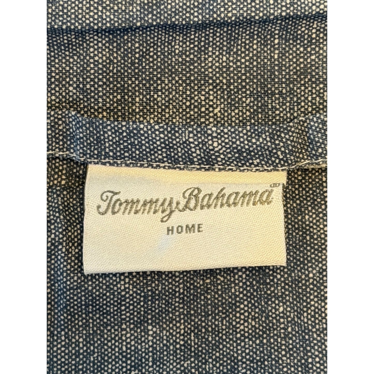 Tommy Bahama Home Queen Flat Fitted Sheet Standard Sham 20x26 Blue White Tropical Cotton