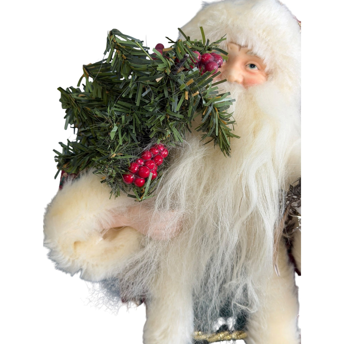 Vintage 1995–2005 Old World Santa Father Christmas Bird Brocade 15 Inch