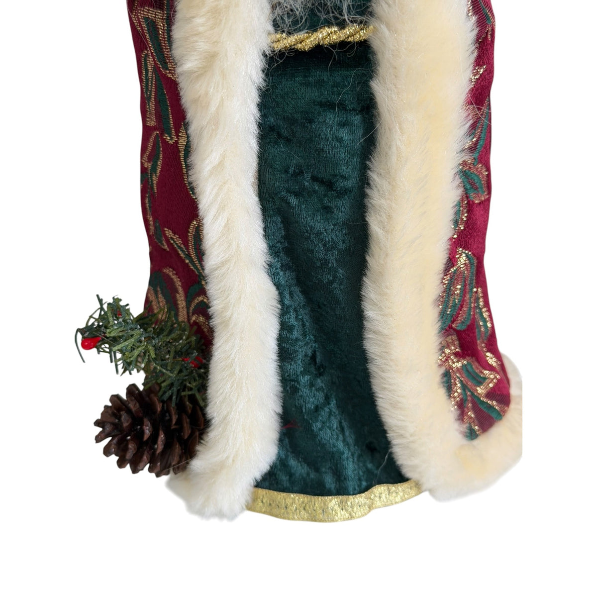 Vintage 1995–2005 Old World Santa Father Christmas Bird Brocade 15 Inch