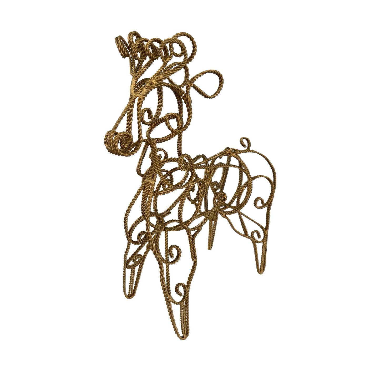 Rope Wire Reindeer Sculpture Figurine Rustic Metal Reindeer Holiday Decor