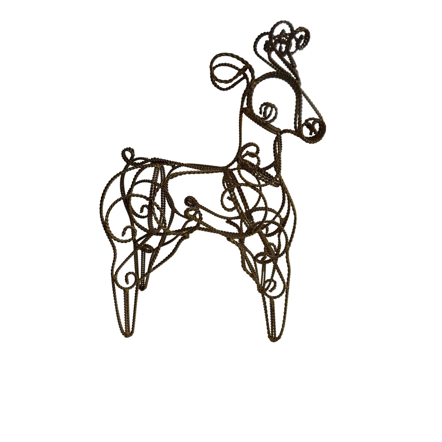 Rope Wire Reindeer Sculpture Figurine Rustic Metal Reindeer Holiday Decor