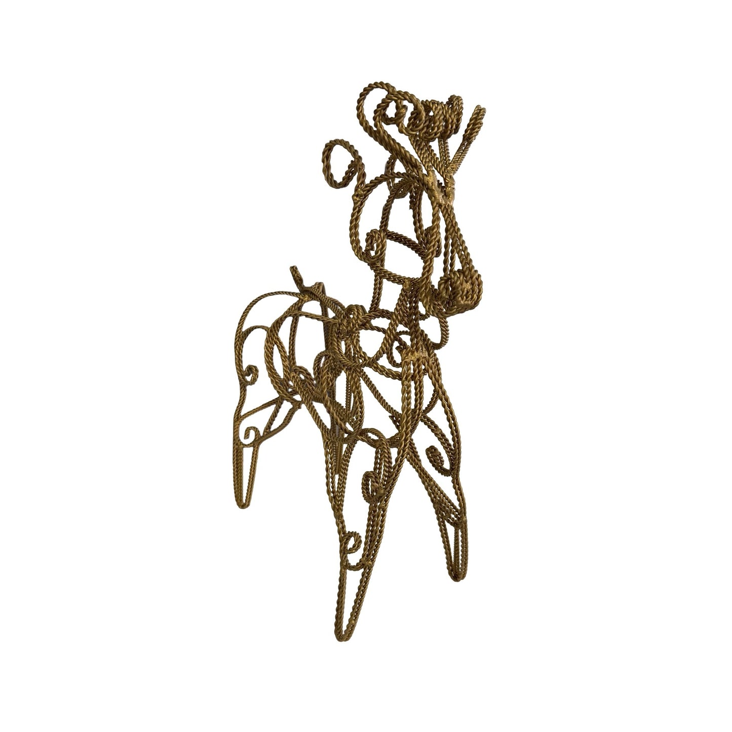 Rope Wire Reindeer Sculpture Figurine Rustic Metal Reindeer Holiday Decor
