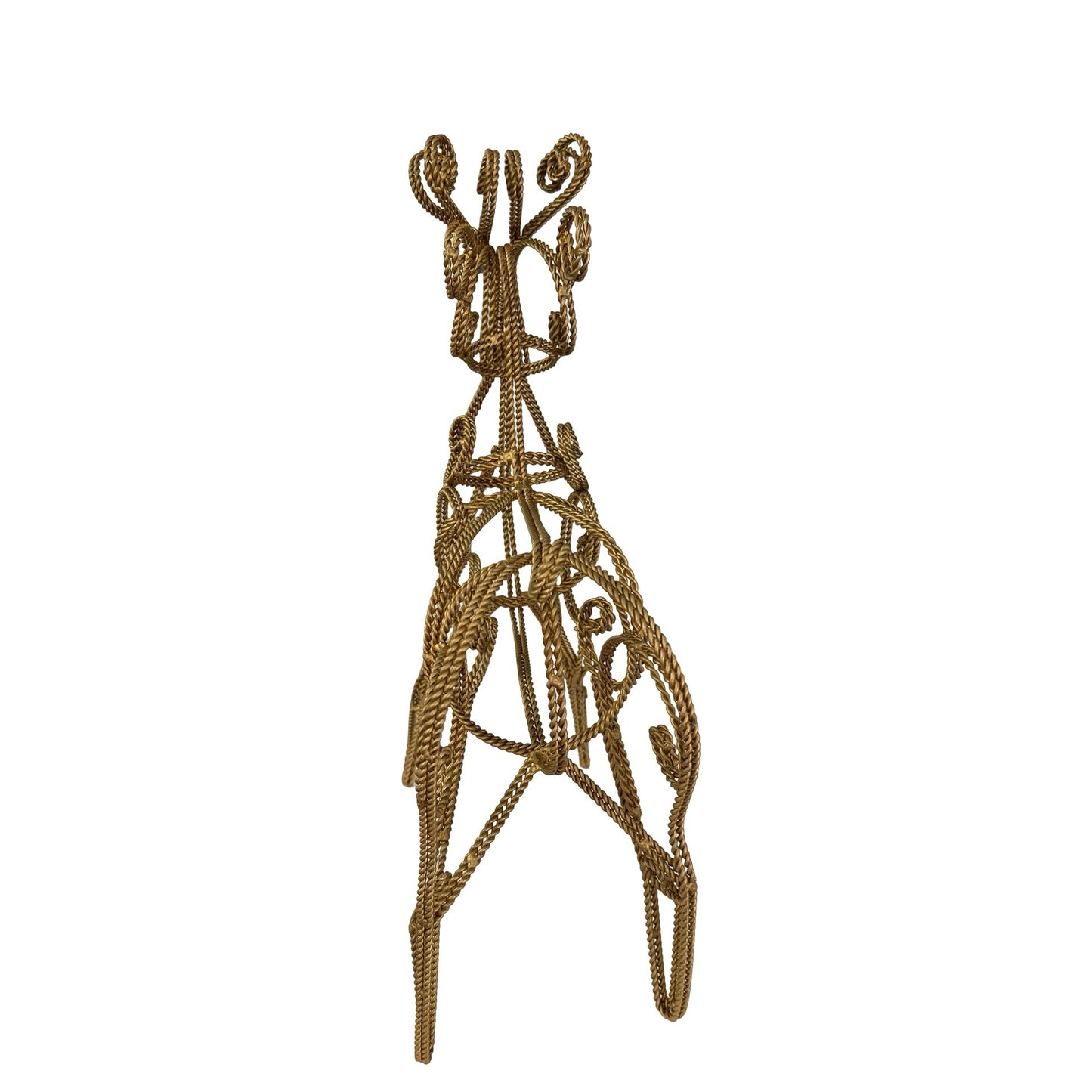 Rope Wire Reindeer Sculpture Figurine Rustic Metal Reindeer Holiday Decor