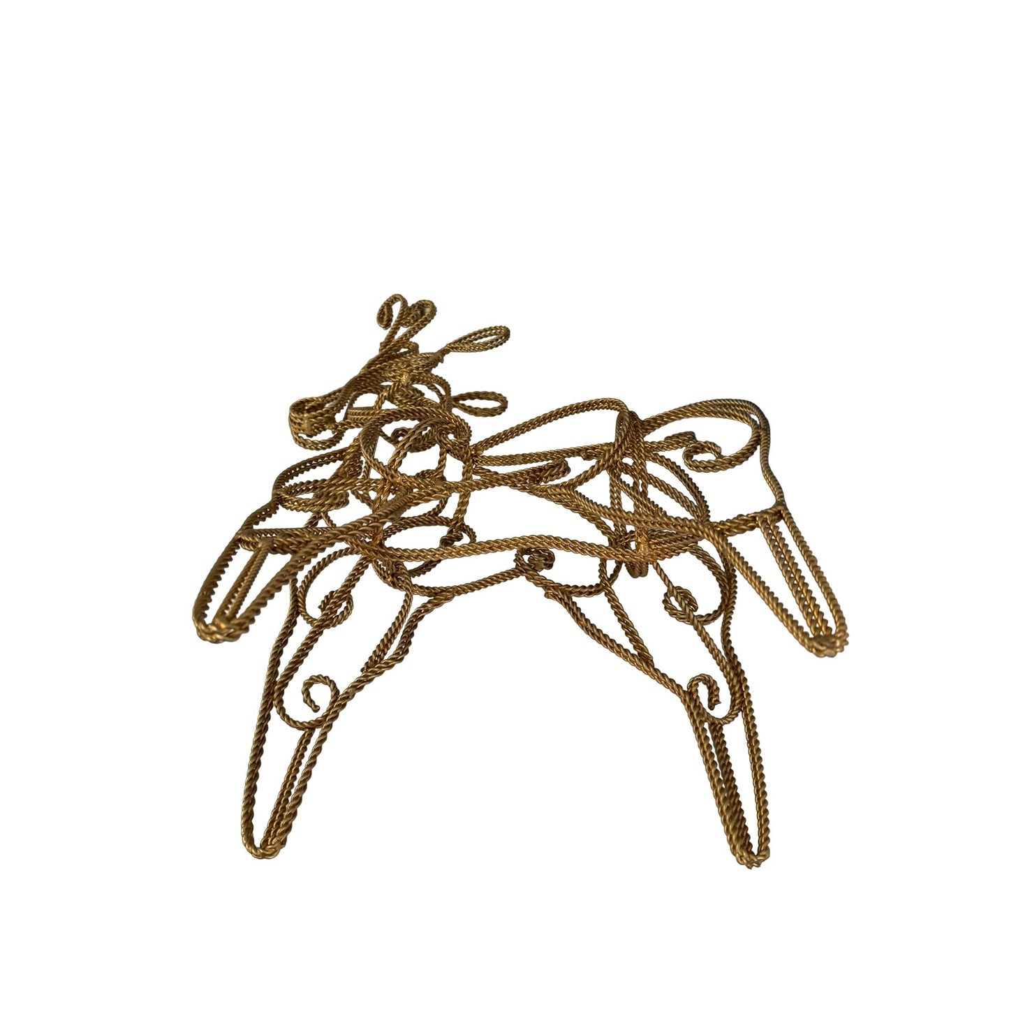 Rope Wire Reindeer Sculpture Figurine Rustic Metal Reindeer Holiday Decor