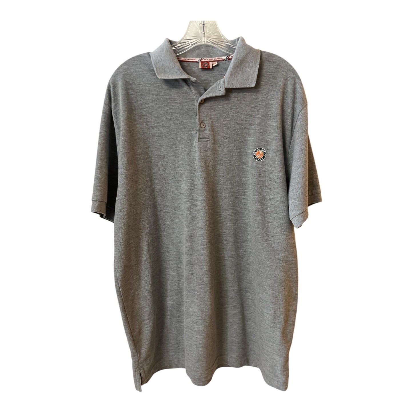 Roland Garros French Open Polo Shirt – Men’s XL Fit (Tagged XXL) / EU 60 – Gray Tennis Logo – Embroidered Tournament Shirt