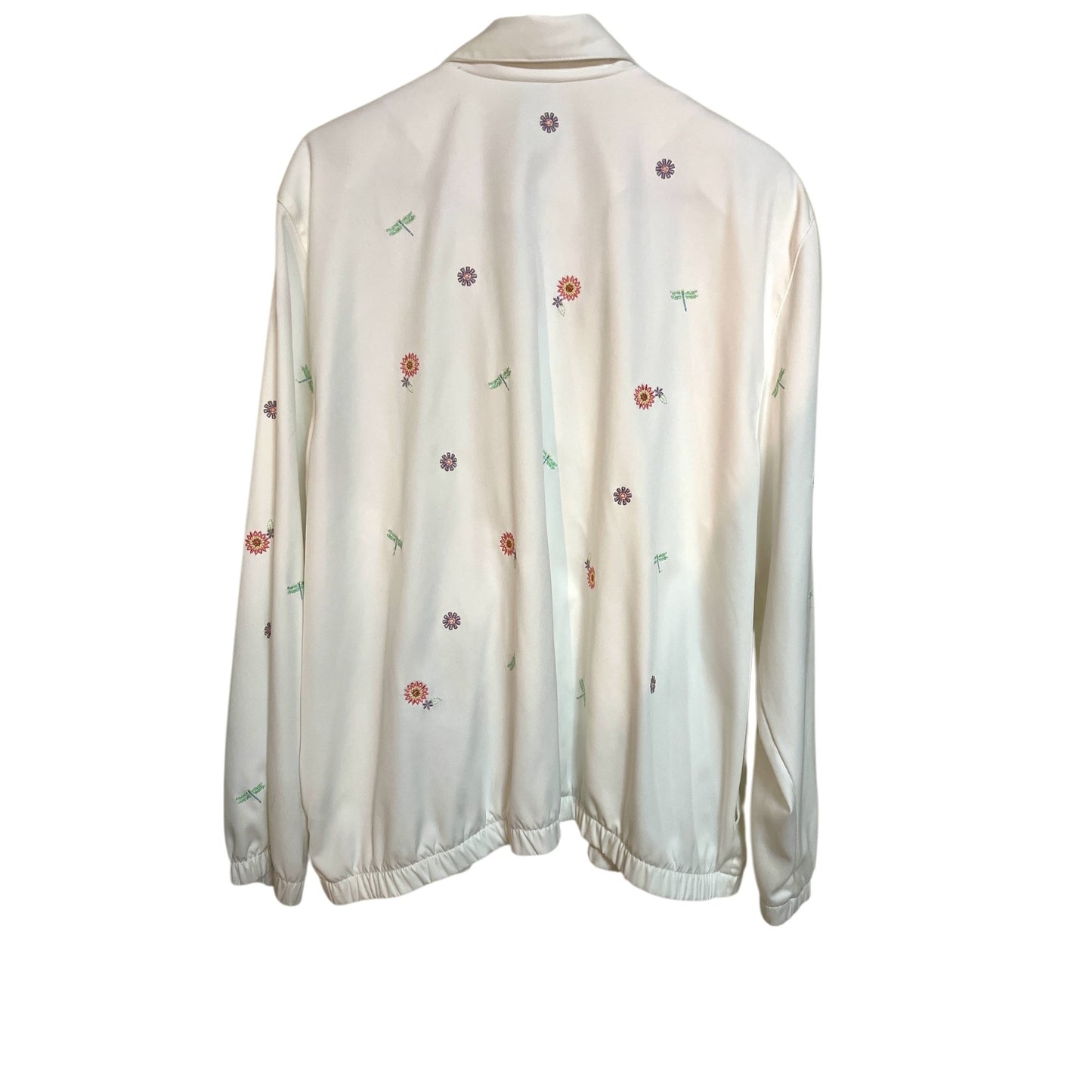 Alfred Dunner Women’s Size 20 Cream Floral Embroidered Half-Zip Jacket