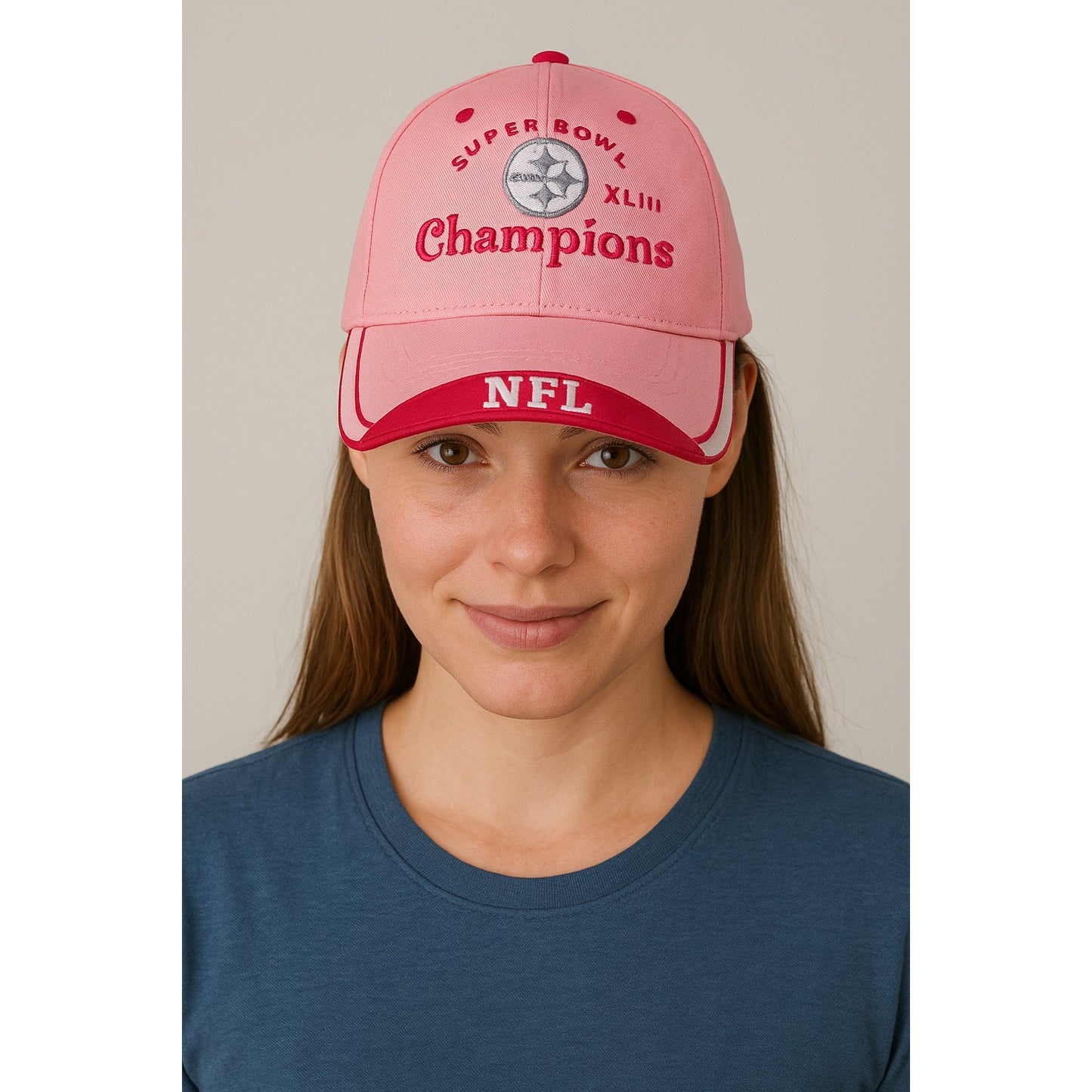 Pittsburgh Steelers Super Bowl XLIII Champions Pink NFL Adjustable Ball Cap