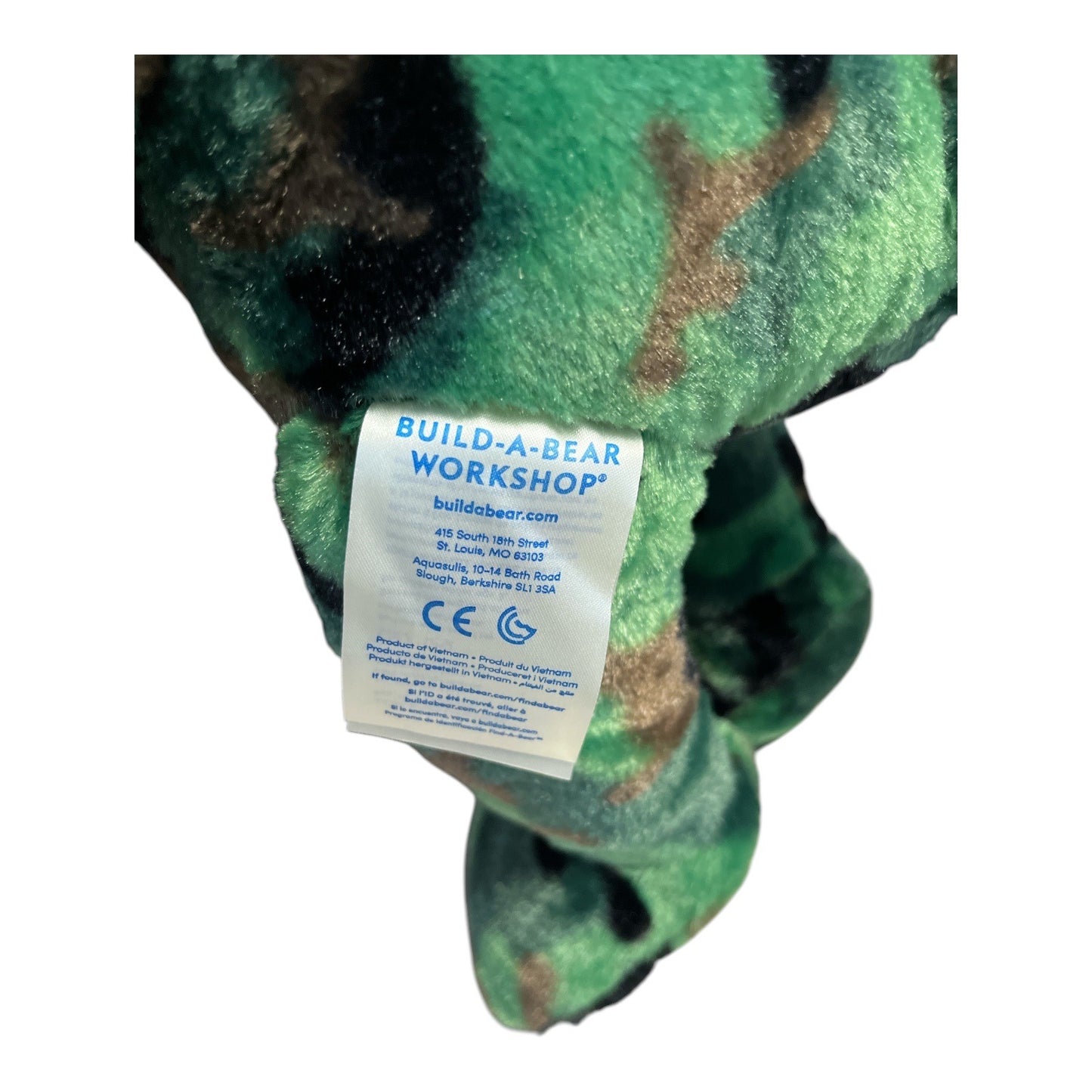 Build-A-Bear Dinosaur Plush – 18" T-Rex in Green Camouflage