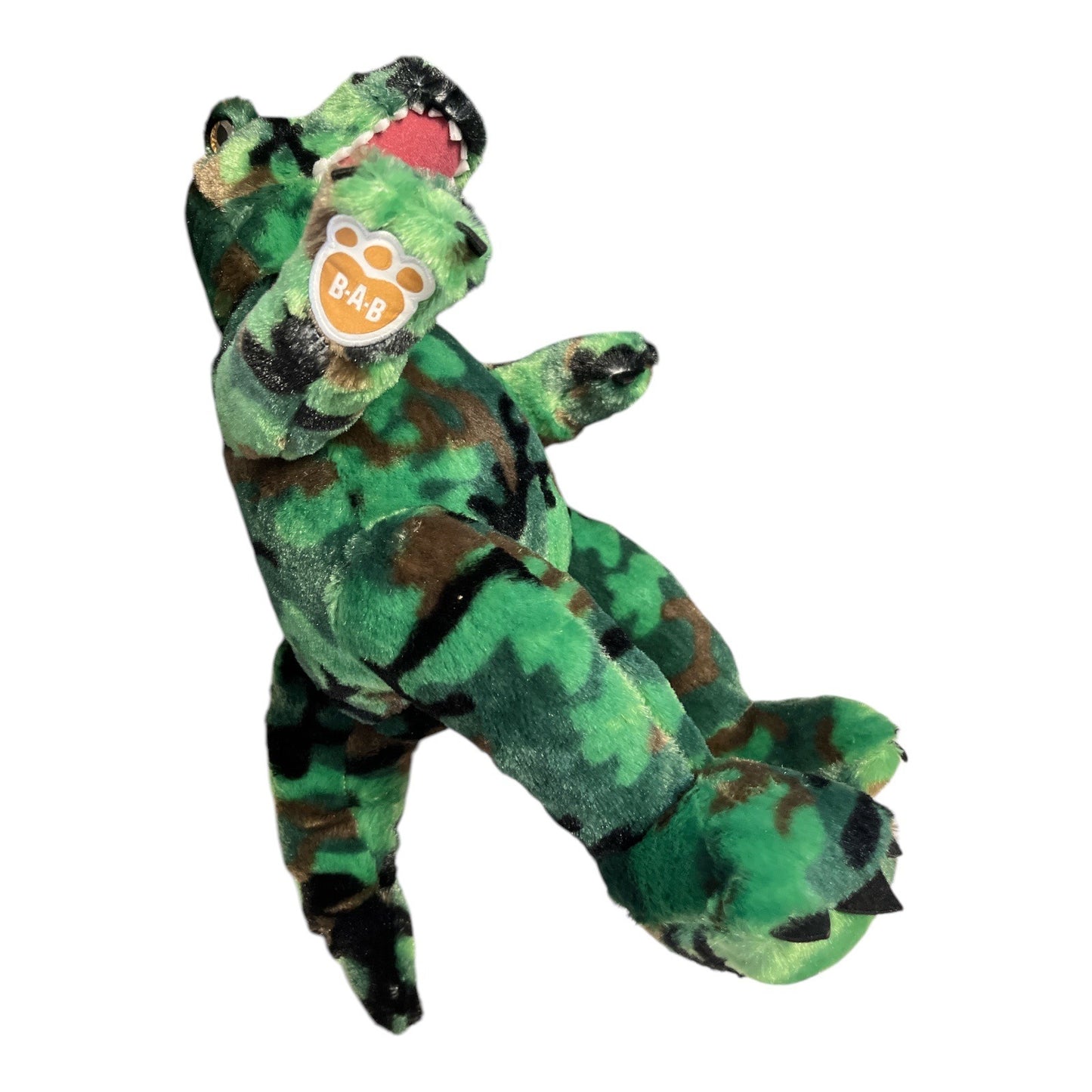 Build-A-Bear Dinosaur Plush – 18" T-Rex in Green Camouflage