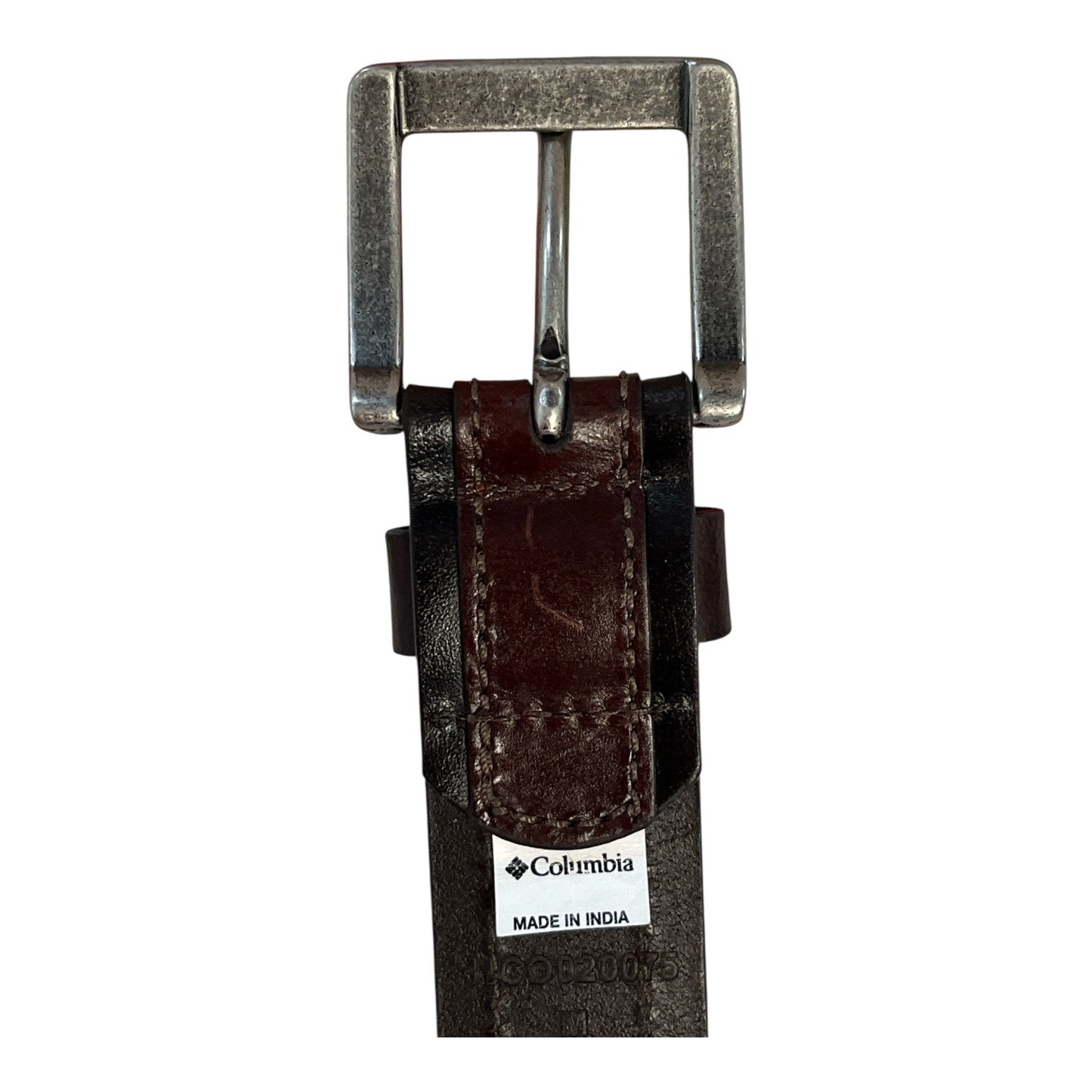 Y2K Columbia Genuine Leather Belt Dark Brown Size M 34–36