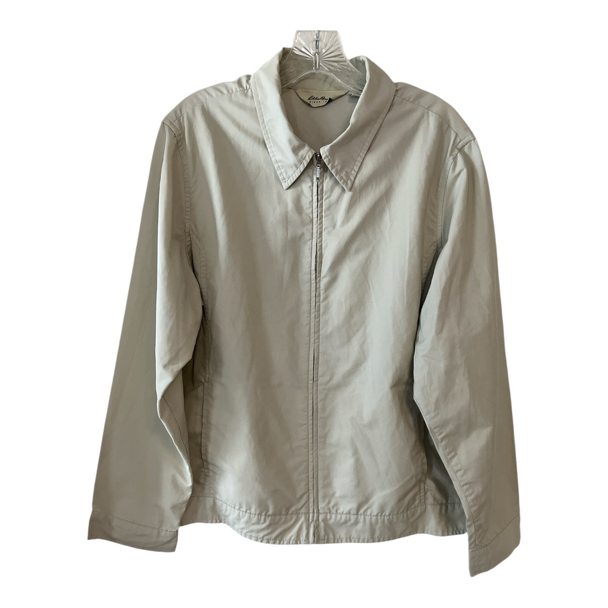 Eddie Bauer Men’s XL Beige Cotton Nylon Lightweight Zip Jacket