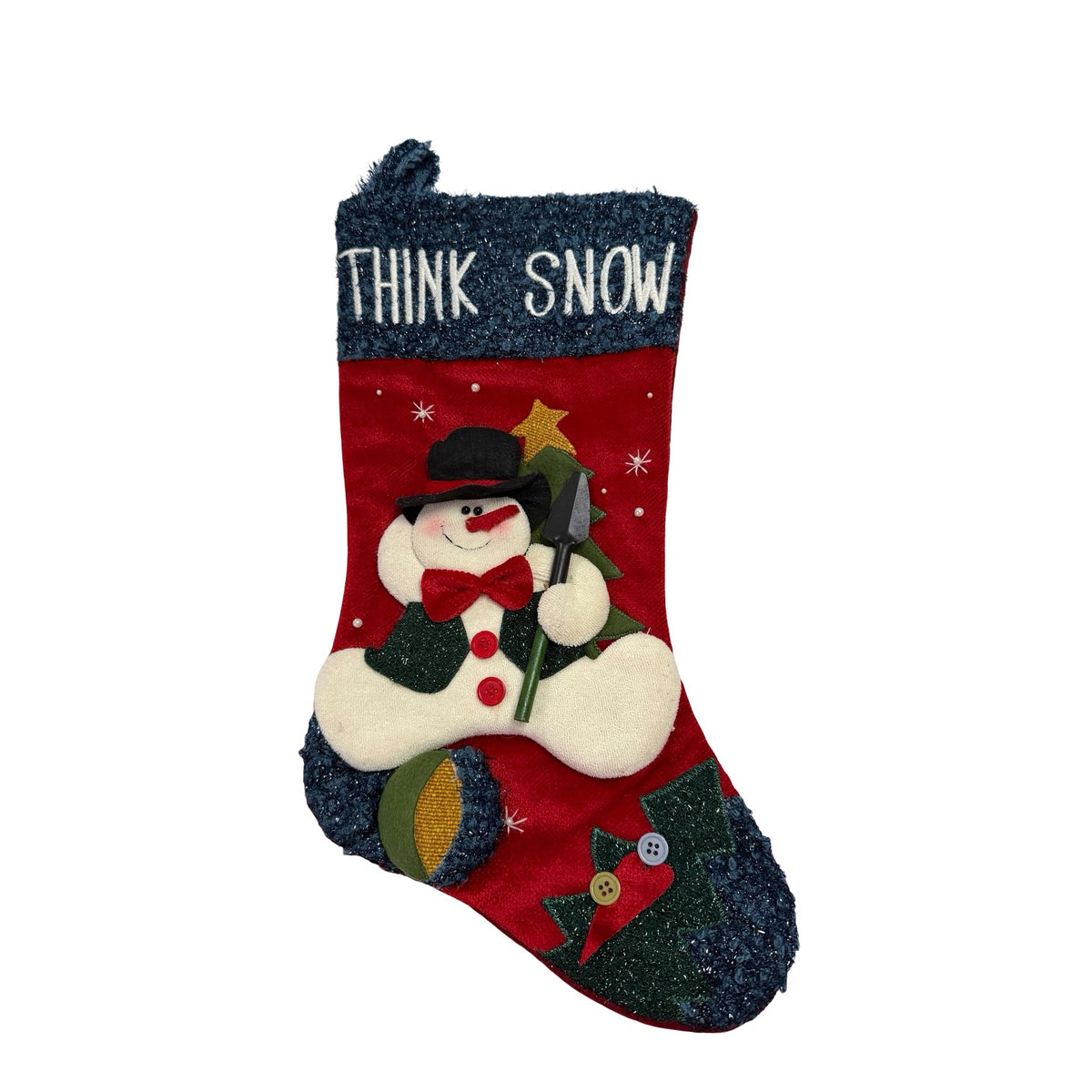 Dan Dee Collector’s Choice Think Snow Snowman Christmas Stocking 17” 3D Plush
