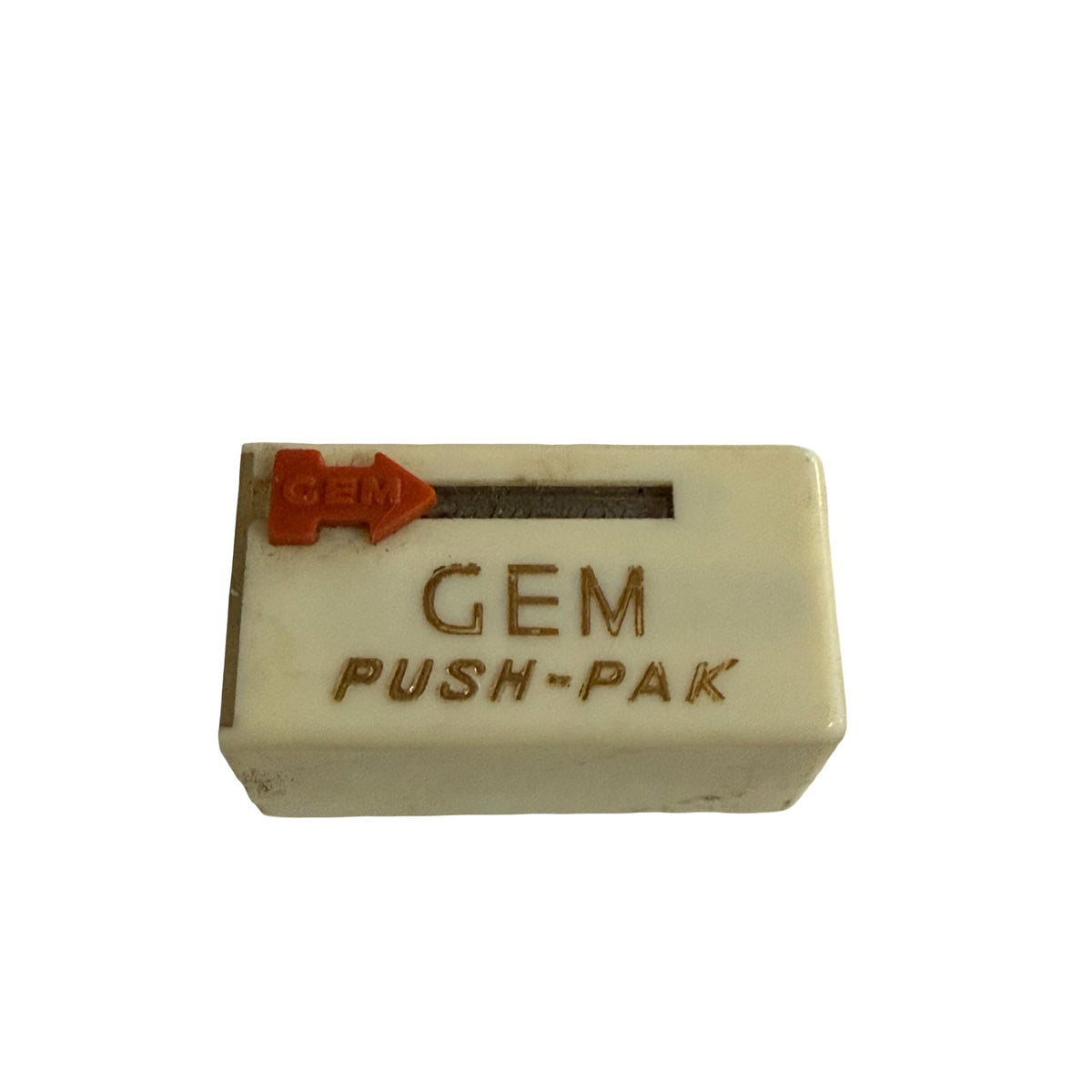 Vintage 1949 GEM Push-Pak Single Edge Razor Blade Dispenser With Blades