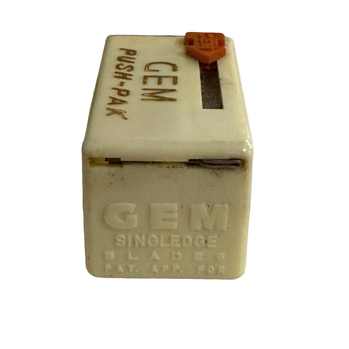 Vintage 1949 GEM Push-Pak Single Edge Razor Blade Dispenser With Blades