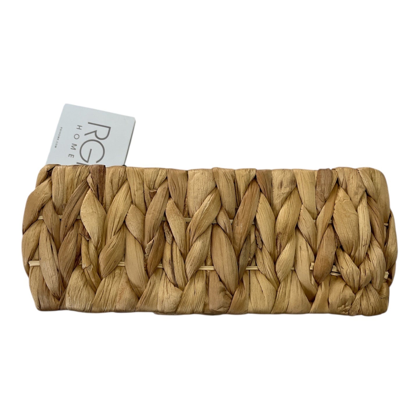 RGI Home Woven Storage Basket with Chalkboard Label – Natural Water Hyacinth – NWT