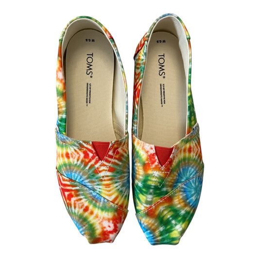 Toms Womens Tie-Dye Canvas Slip-On Shoes Size 6.5 Colorful Casual Flats