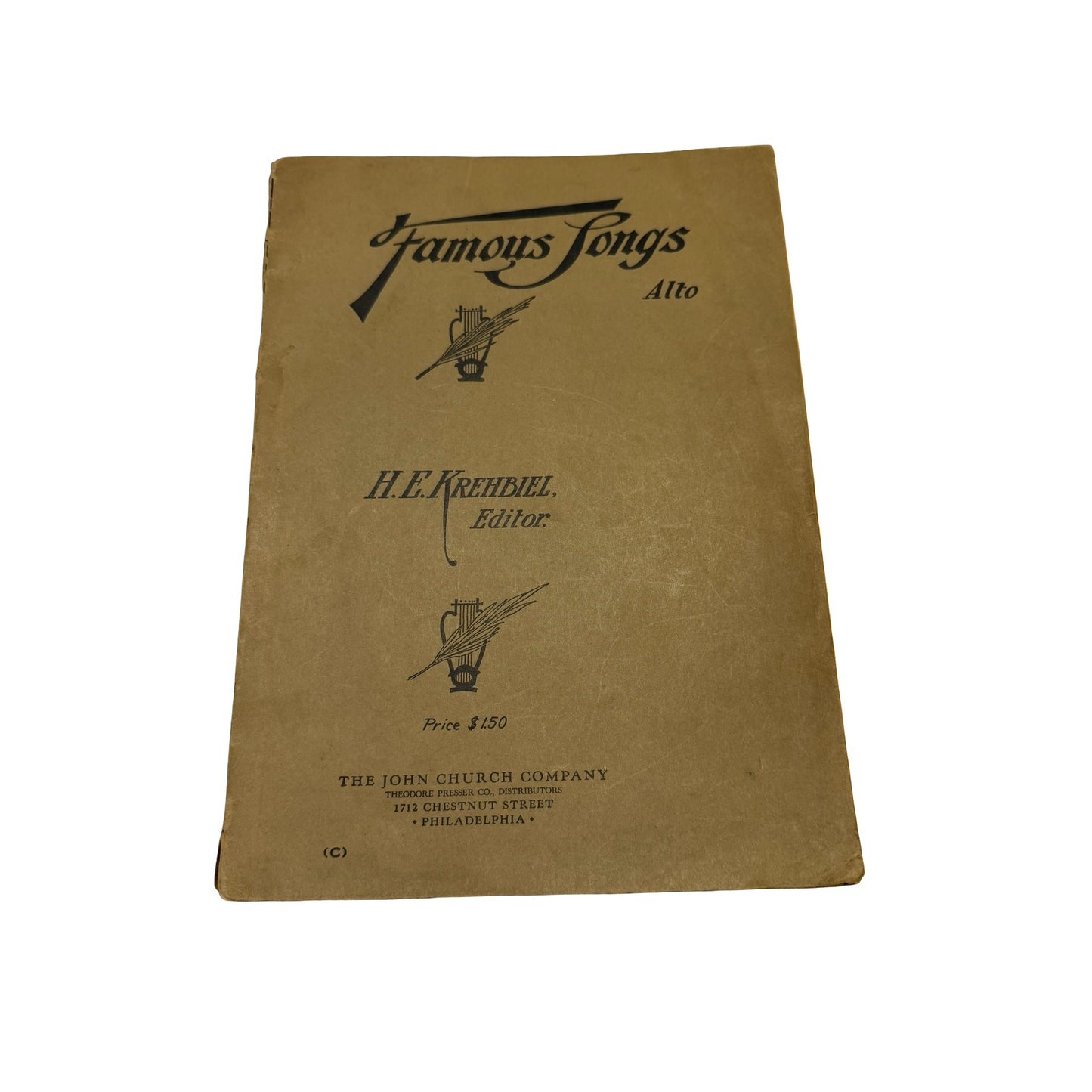 Antique Famous Songs Alto Vocal Sheet Music Collection H E Krehbiel John Church