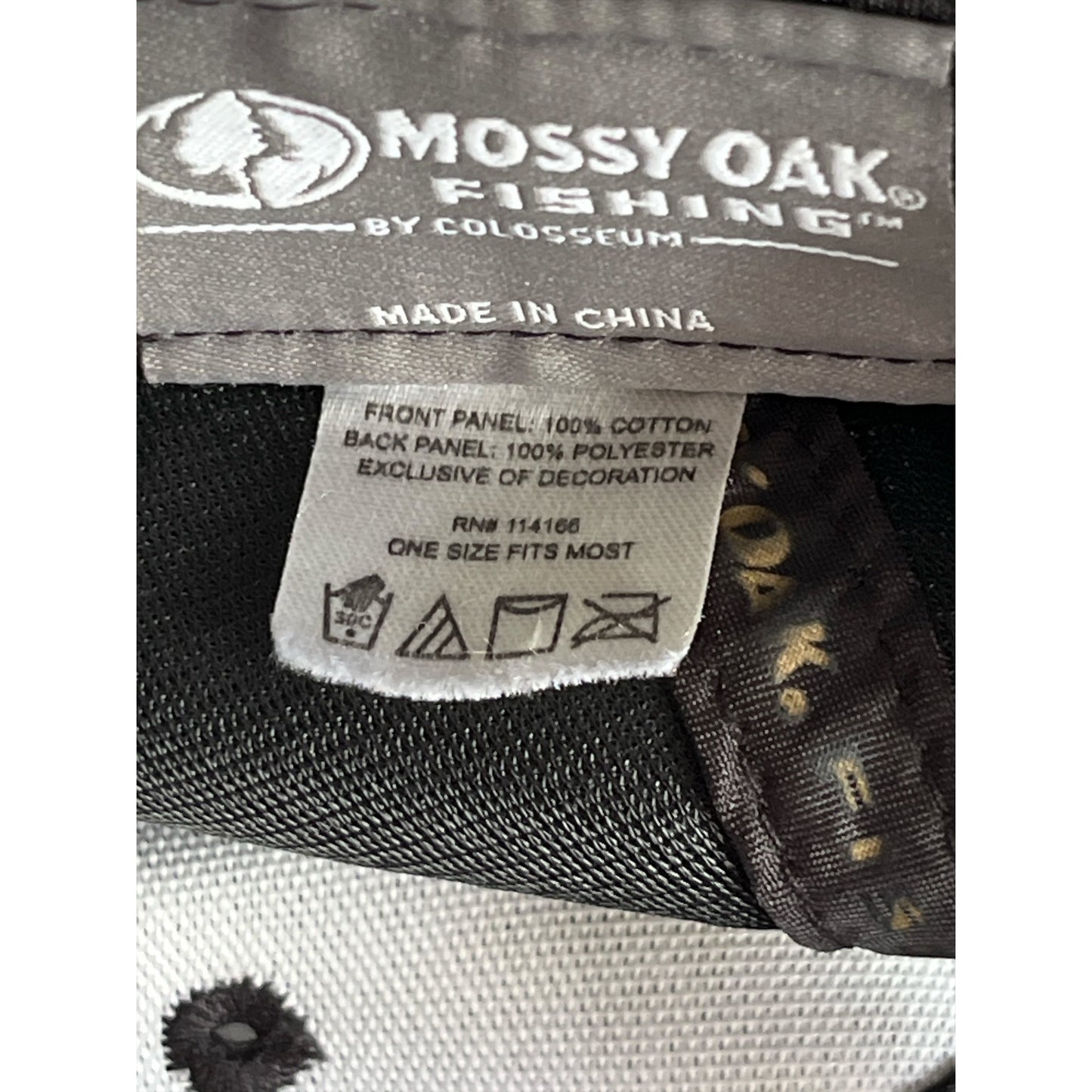 Mossy Oak Fishing Black Adjustable Snapback Hat with Raised Silicone Logo – Read