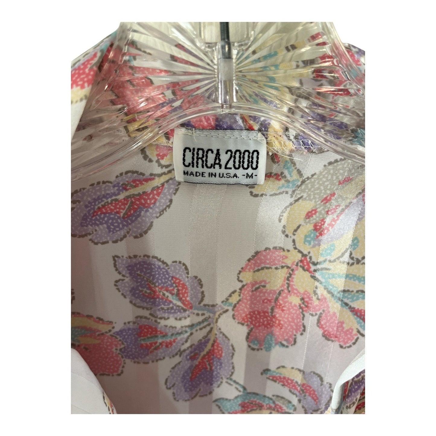 Vintage Y2K Circa 2000 Floral Satiny Kimono Robe Made in USA XL-XXL