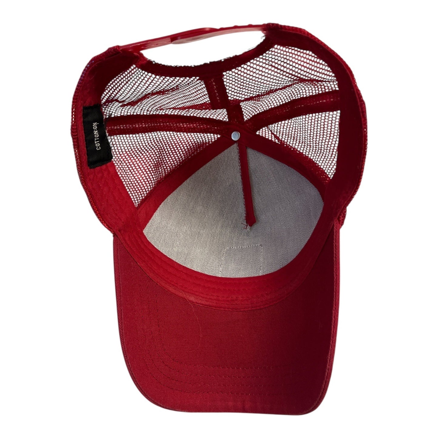 Red Trucker Hat with Mickey Mouse Patch – Japanese Text “Make It Impossible”