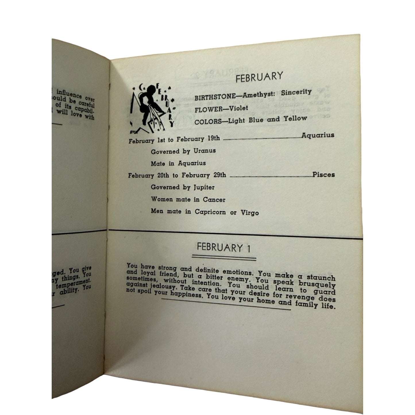 Vintage 1938 Fortune Telling Birthday Book Samuel Ward Boston Astrology Zodiac
