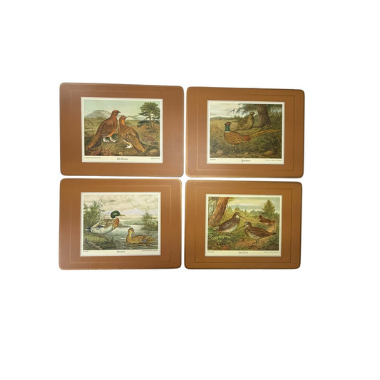 Vintage Pimpernel Game Birds Placemats Set 4 Boxed Cork Back England