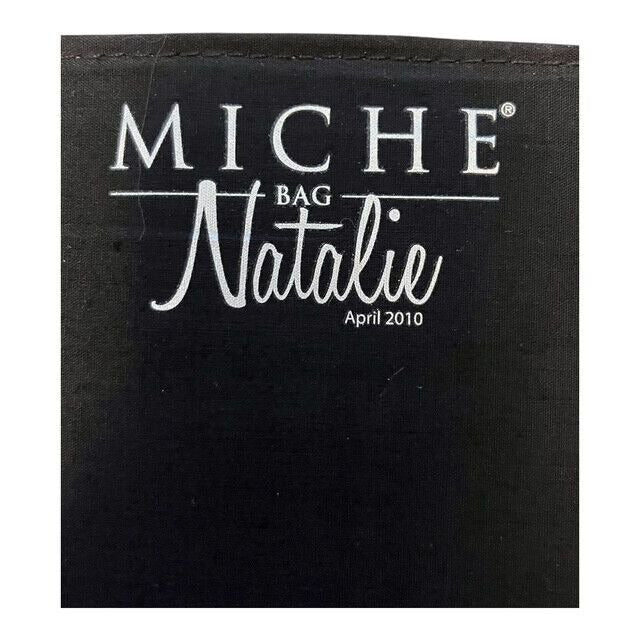 Miche Natalie Purple Faux Leather Clutch Shell Handbag Pleated Bottom April 2010