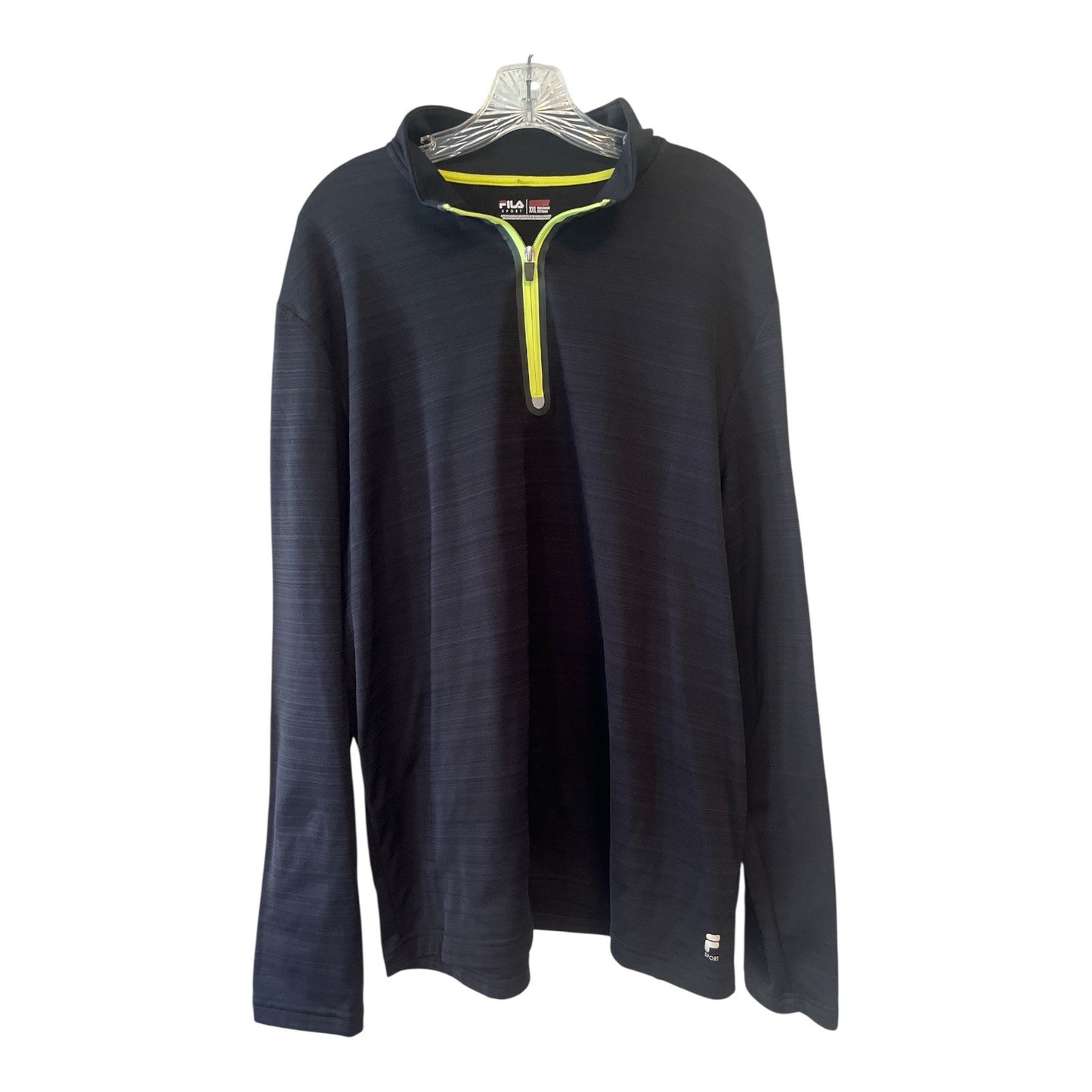 FILA Sport Men’s XXL Black Quarter Zip Pullover Neon Yellow Athletic Shirt