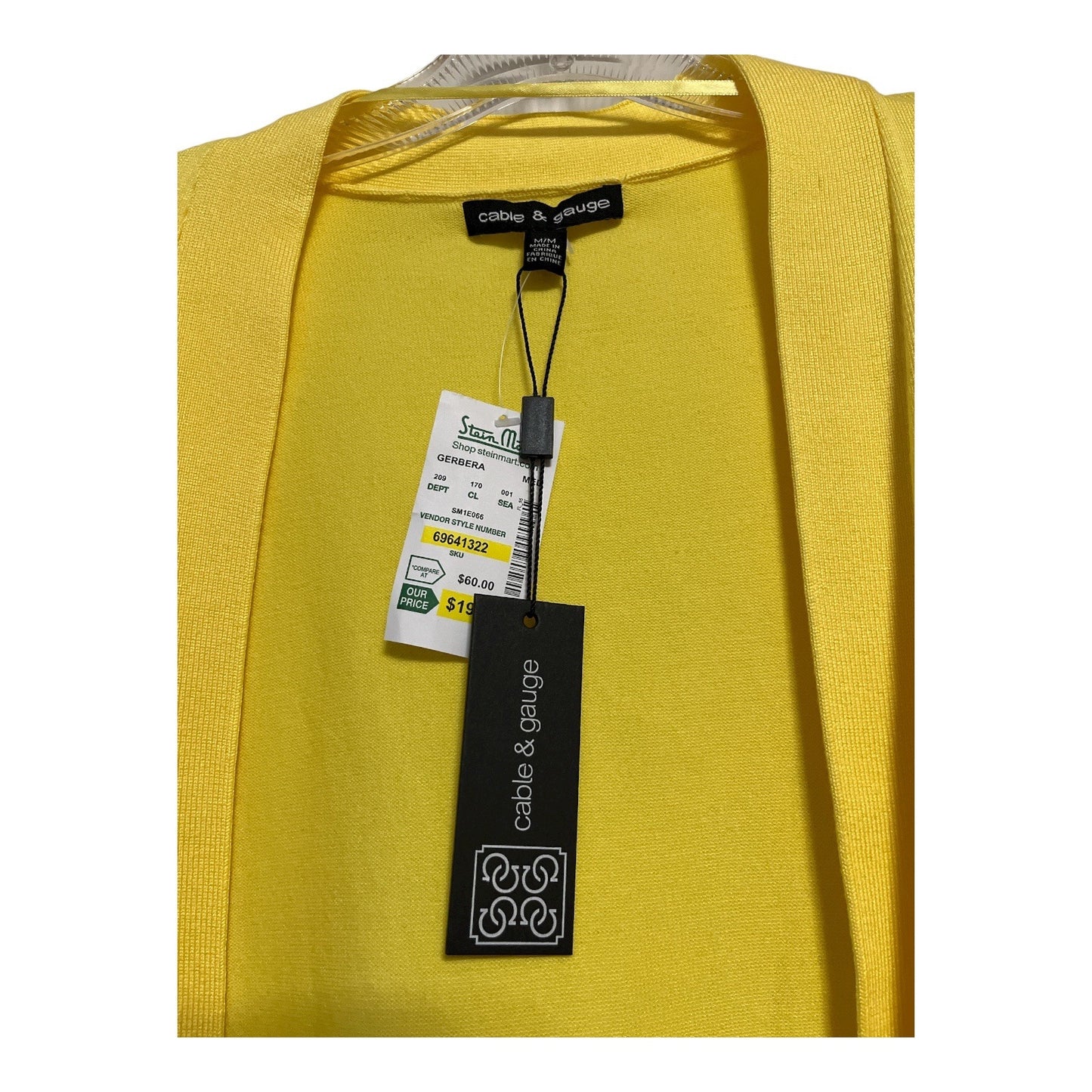 Cable & Gauge Yellow Open Front Cardigan – Women’s XL – NWT – Stein Mart Exclusive