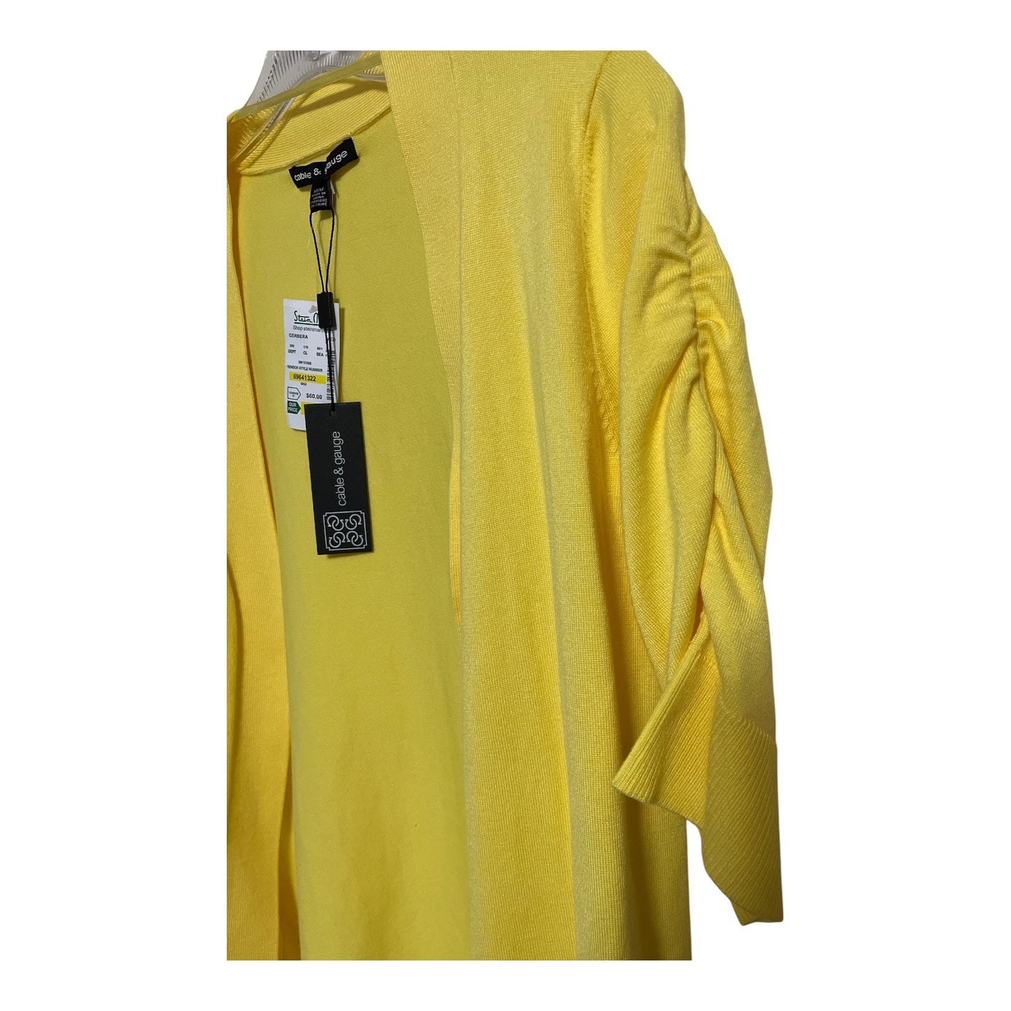 Cable & Gauge Yellow Open Front Cardigan – Women’s XL – NWT – Stein Mart Exclusive