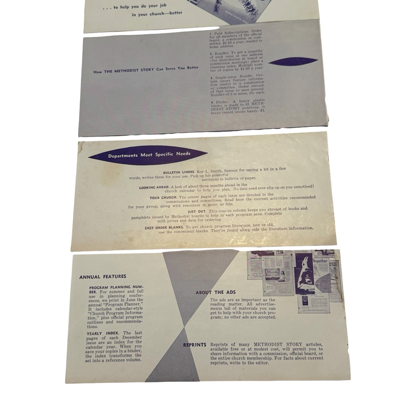 Vintage 1960s The Methodist Story Church Promotion Brochure Mailer Religious Ephemera Chicago IL