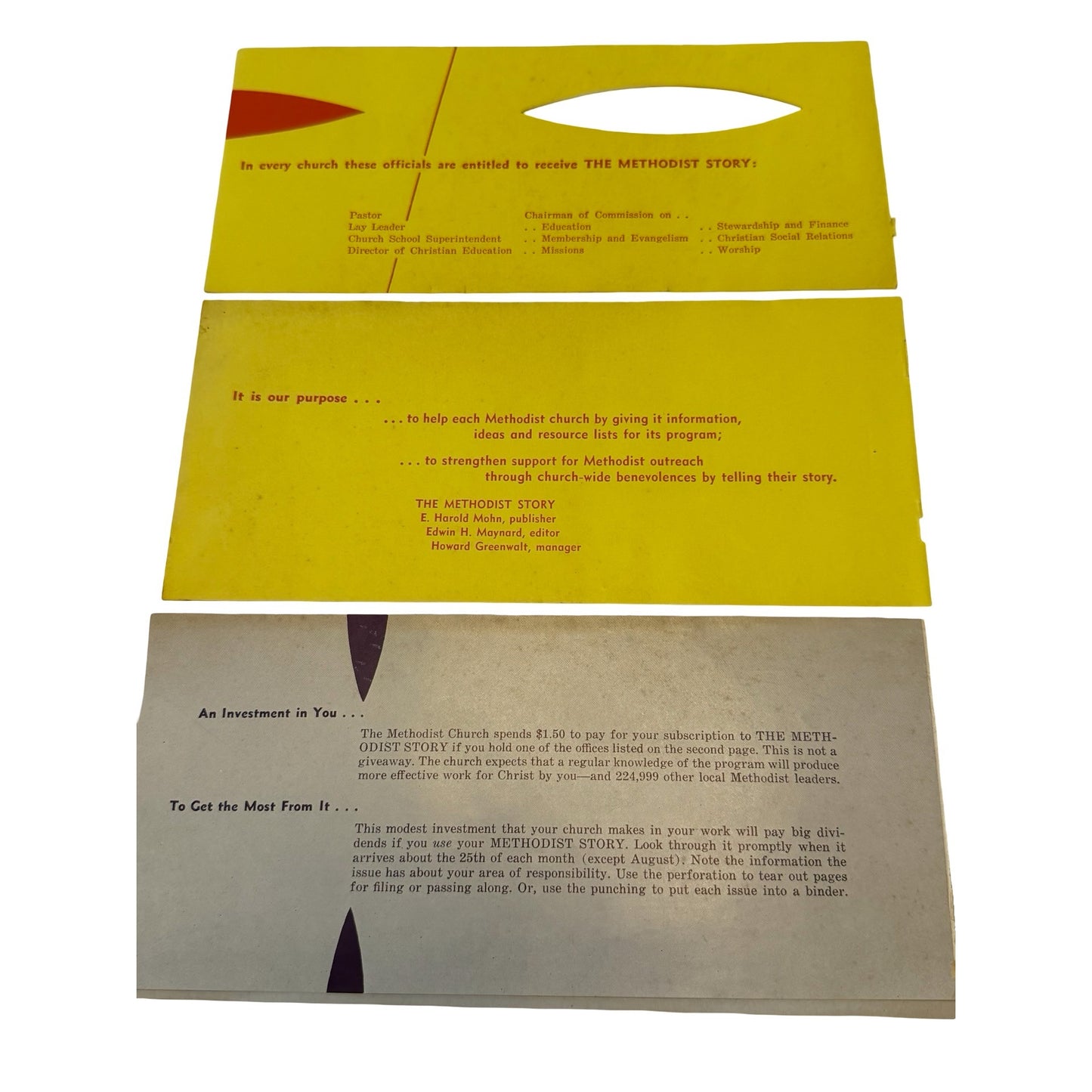Vintage 1960s The Methodist Story Church Promotion Brochure Mailer Religious Ephemera Chicago IL
