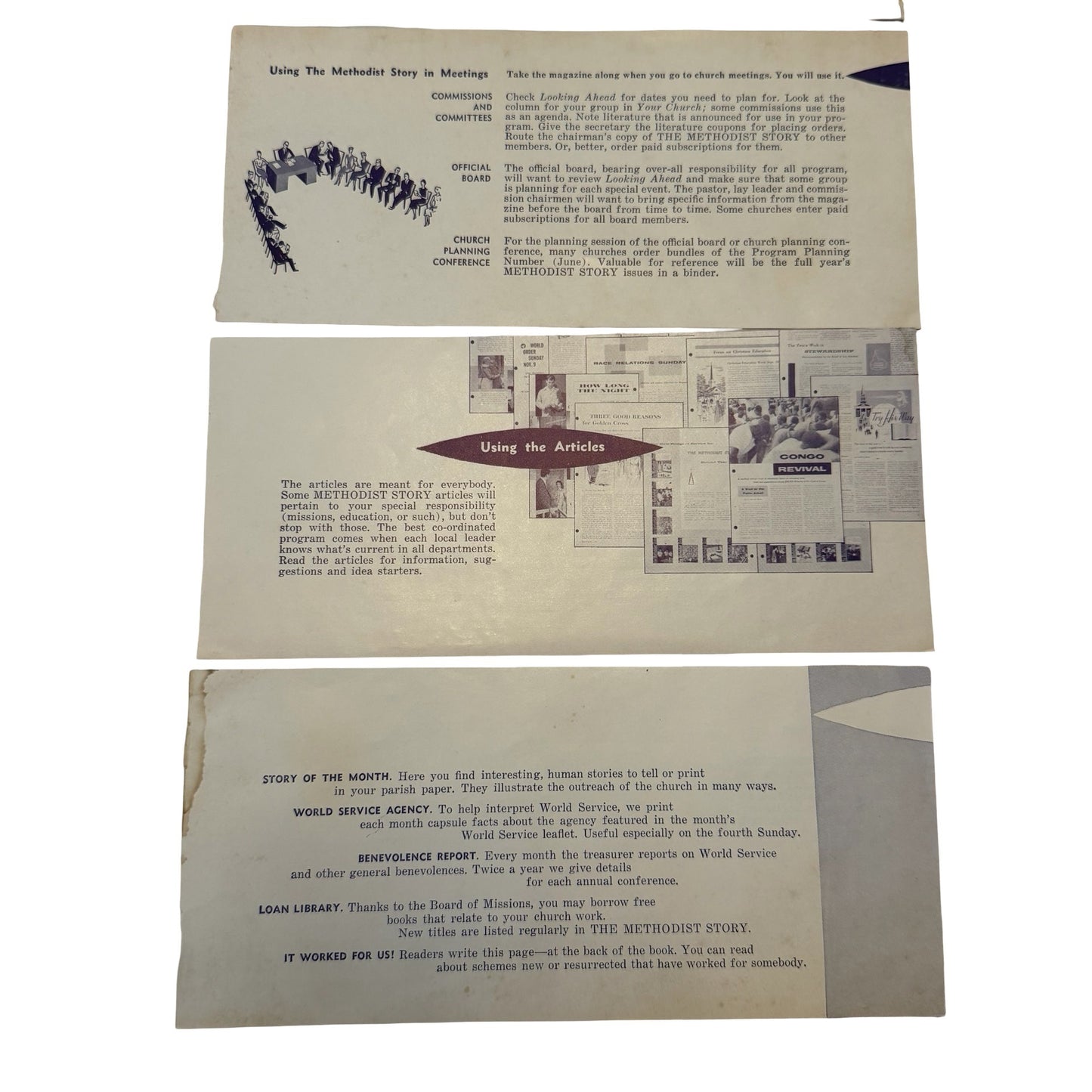 Vintage 1960s The Methodist Story Church Promotion Brochure Mailer Religious Ephemera Chicago IL