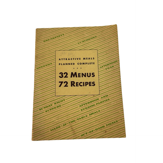1931 Rumford Baking Powder Cookbook 32 Menus 72 Recipes Vintage Advertising