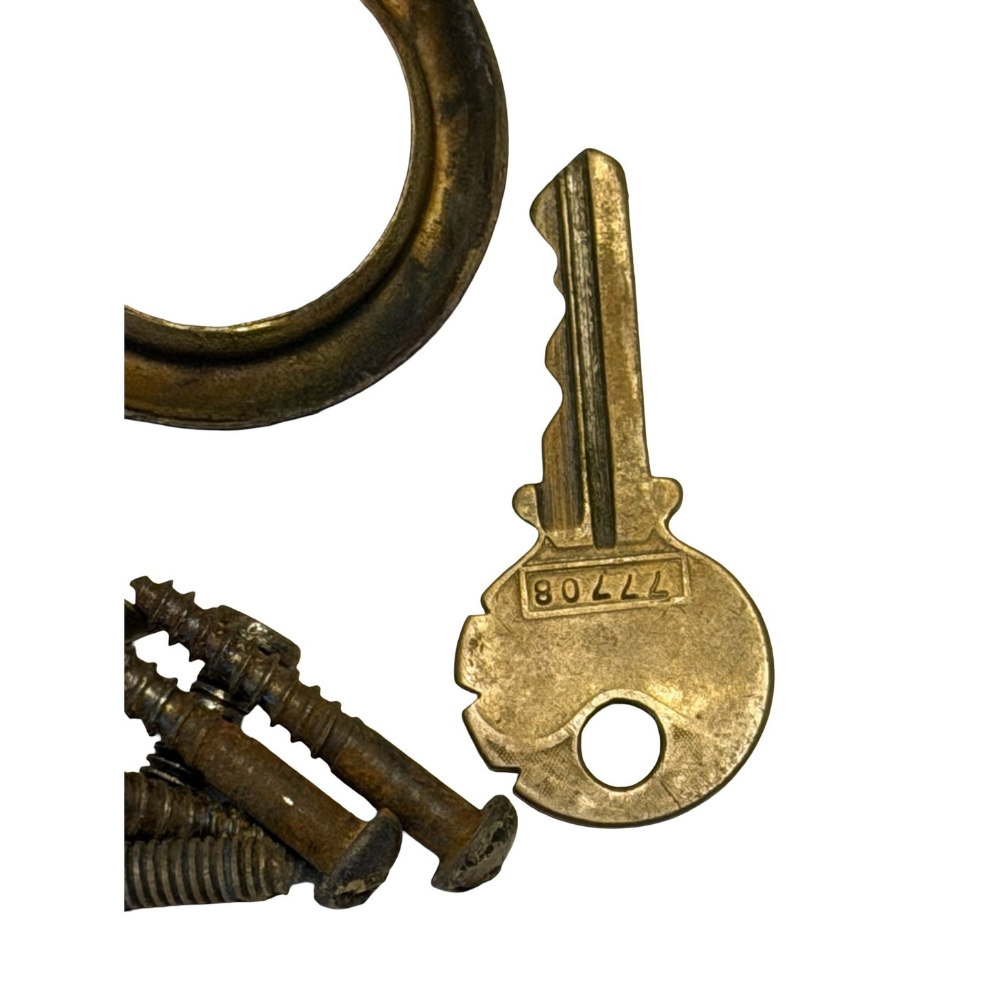 Vintage ILCO Rim Night Latch Door Lock Set Key Hardware Instructions Original Box