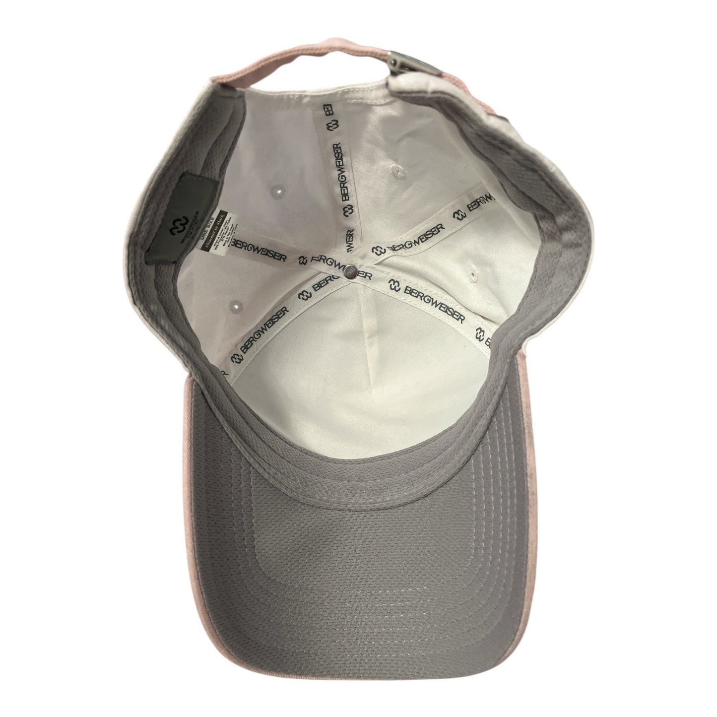 Y2K Bergweiser Dog Print Baseball Cap Pink Cream One Size Adjustable