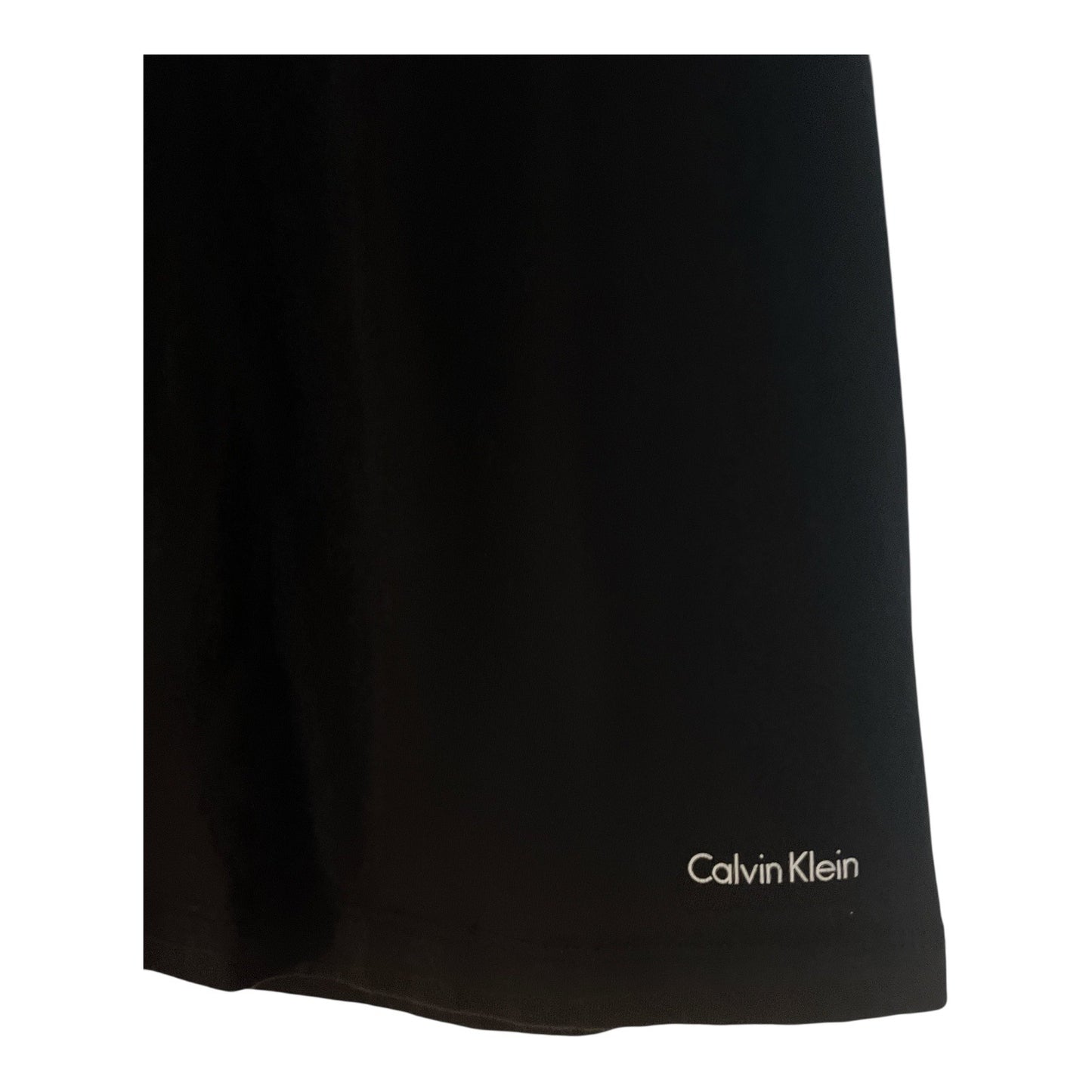 Calvin Klein Black V Neck T Shirt Mens Large 100% Cotton Minimalist Logo Tee